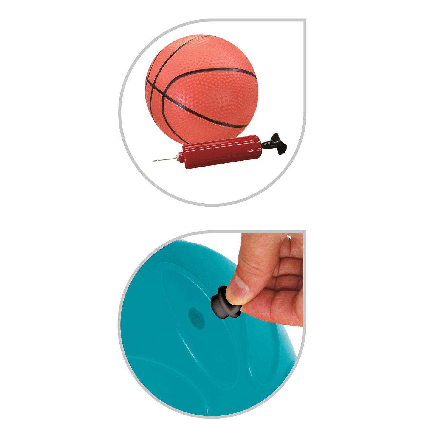 Canestro basket regolabile bambini altezza 118-158cm 5 livelli base riempibile acqua sabbia - pallone gonfiabile - SUN&SPORT