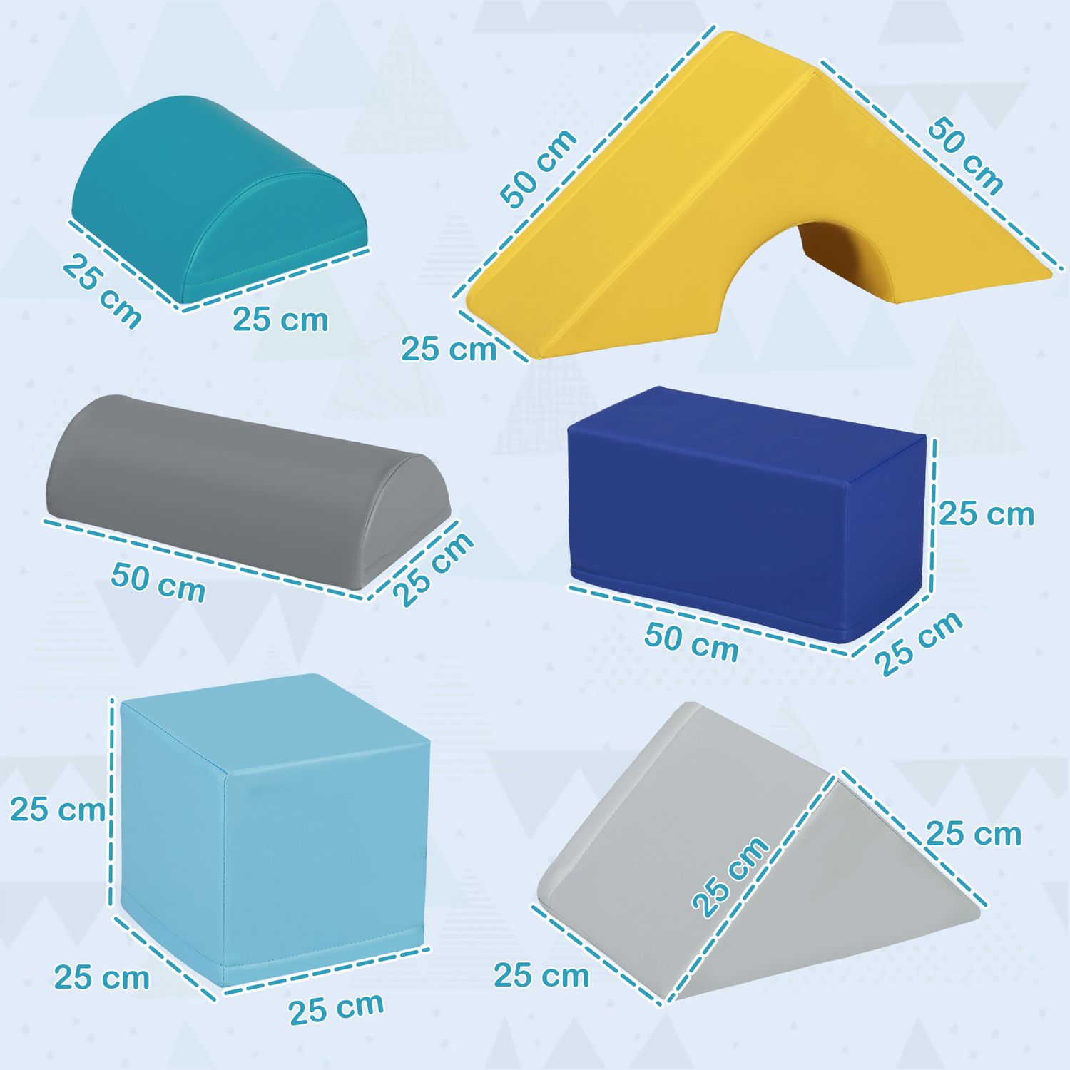 Set costruzioni morbide per bambini 1-3 anni con 11 forme in pu e epe multicolore - 