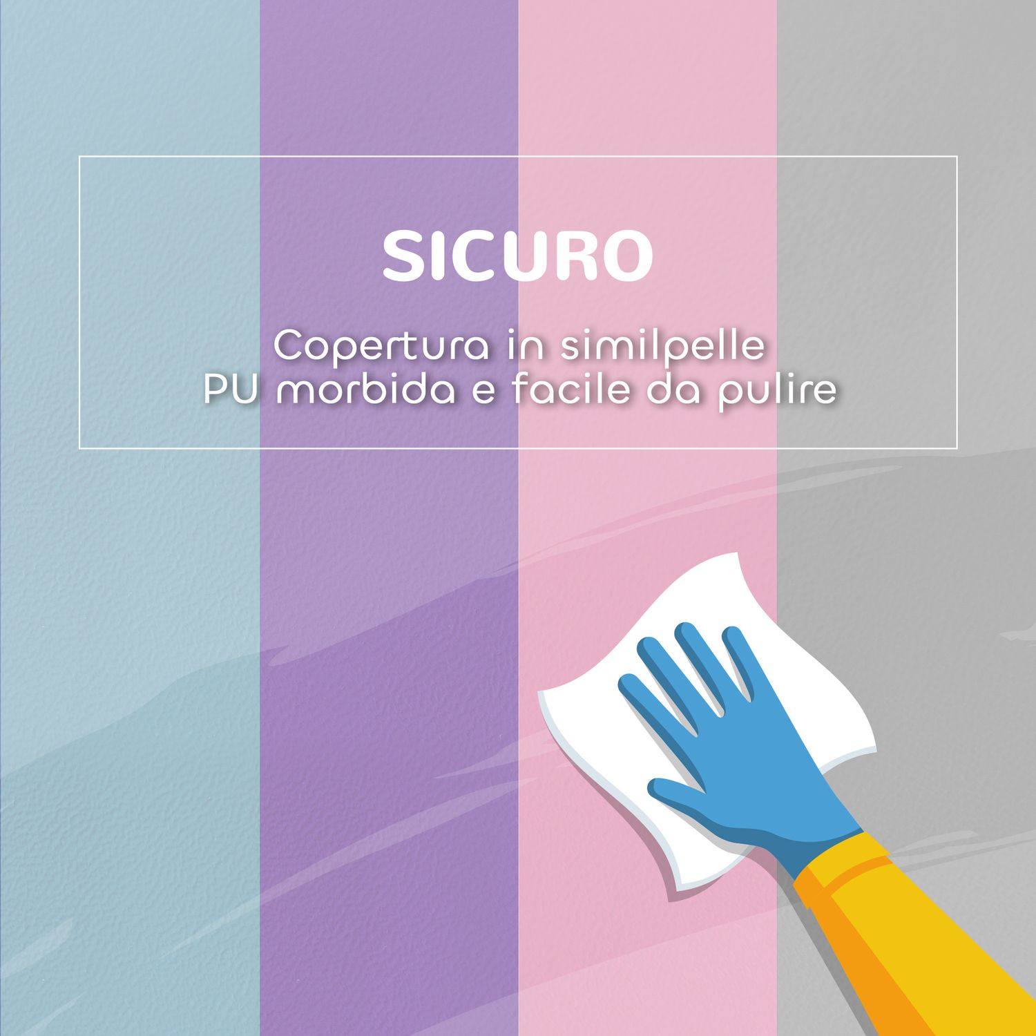 Set costruzioni morbide per bambini 1-3 anni con 5 blocchi colorati in finta pelle e schiuma multicolore - 