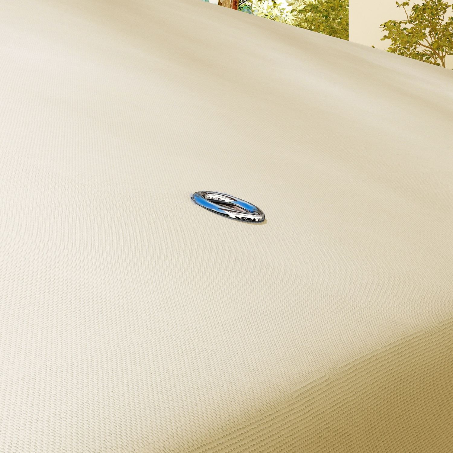 Tettuccio di ricambio per gazebo da giardino 3x3m con tetto a 2 livelli in poliestere beige - 