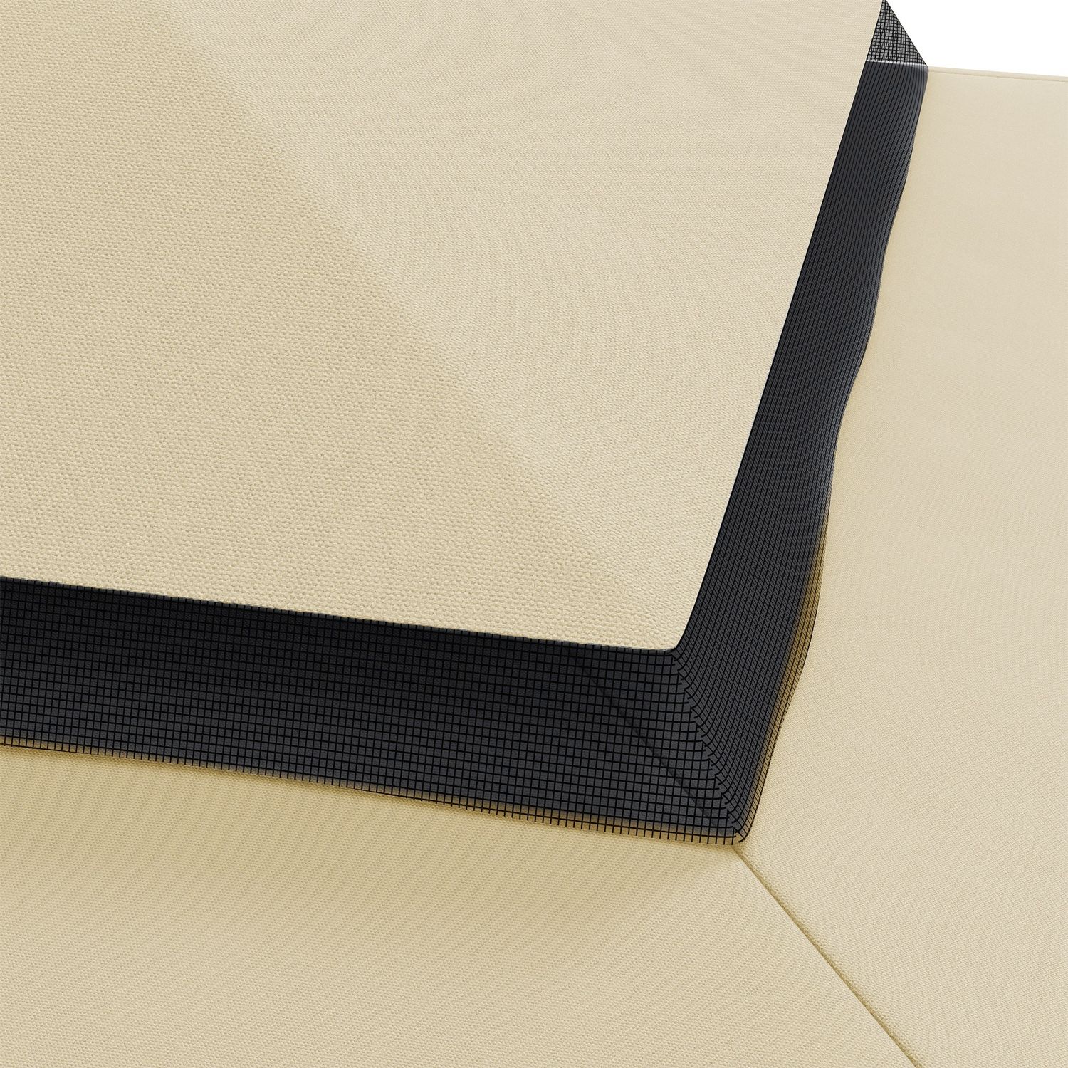 Tettuccio di ricambio per gazebo da giardino 3x3m con tetto a 2 livelli in poliestere beige - 