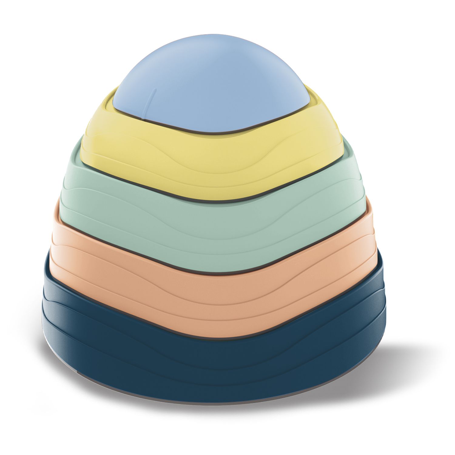 Set 5 pietre equilibrio active play colorate - testurizzate impilabili ø33x37cm - SUN&SPORT