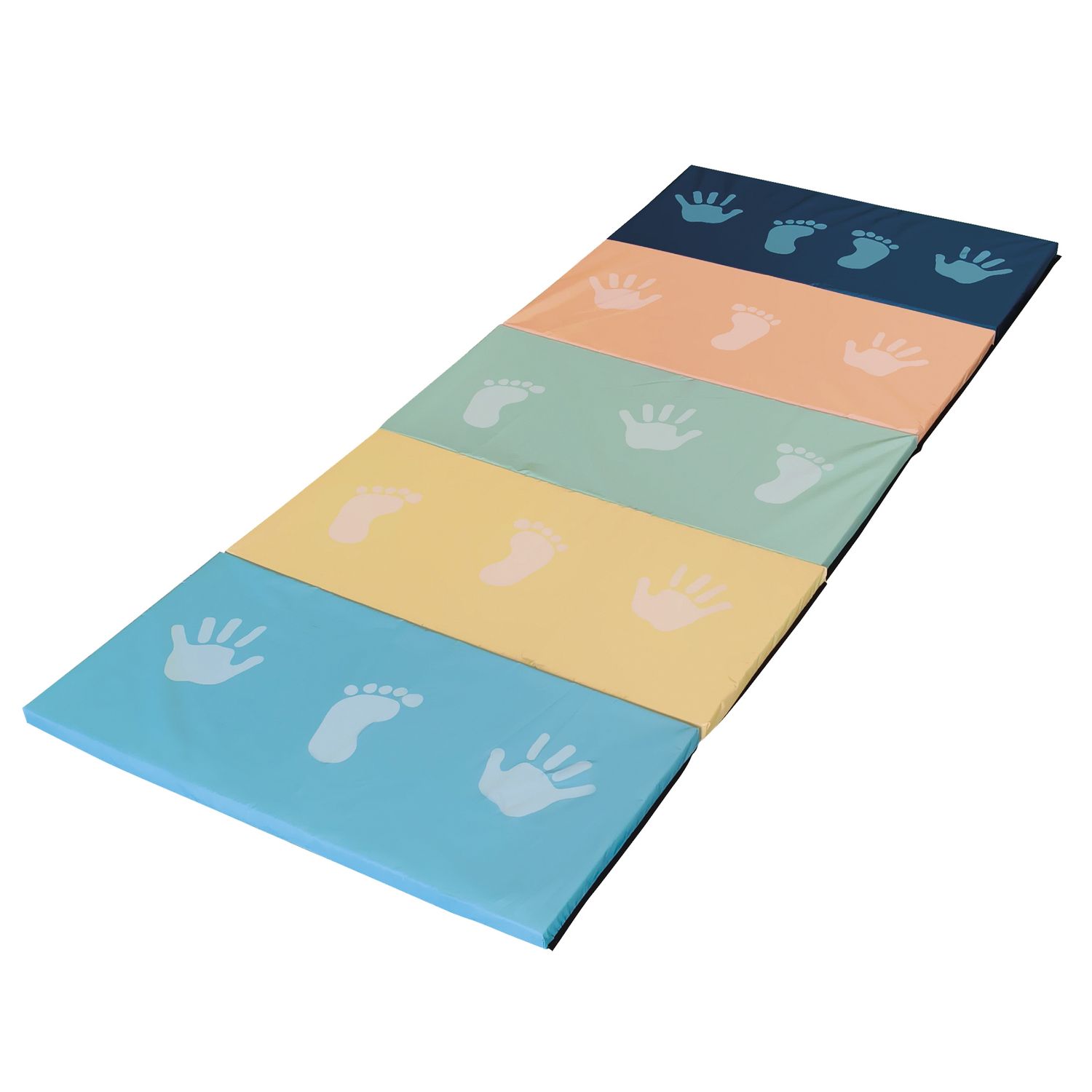 Materassino ginnastica active play con disegni mani piedi - 177x72x2,5cm pieghevole trasportabile - SUN&SPORT
