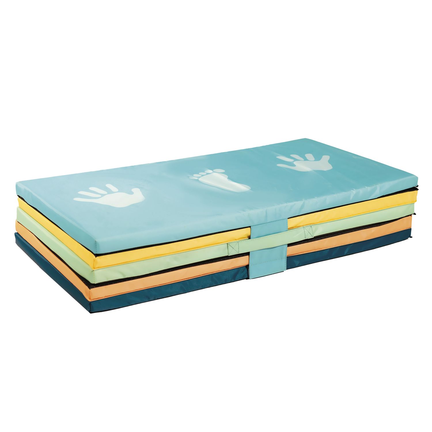 Materassino ginnastica active play con disegni mani piedi - 177x72x2,5cm pieghevole trasportabile - SUN&SPORT