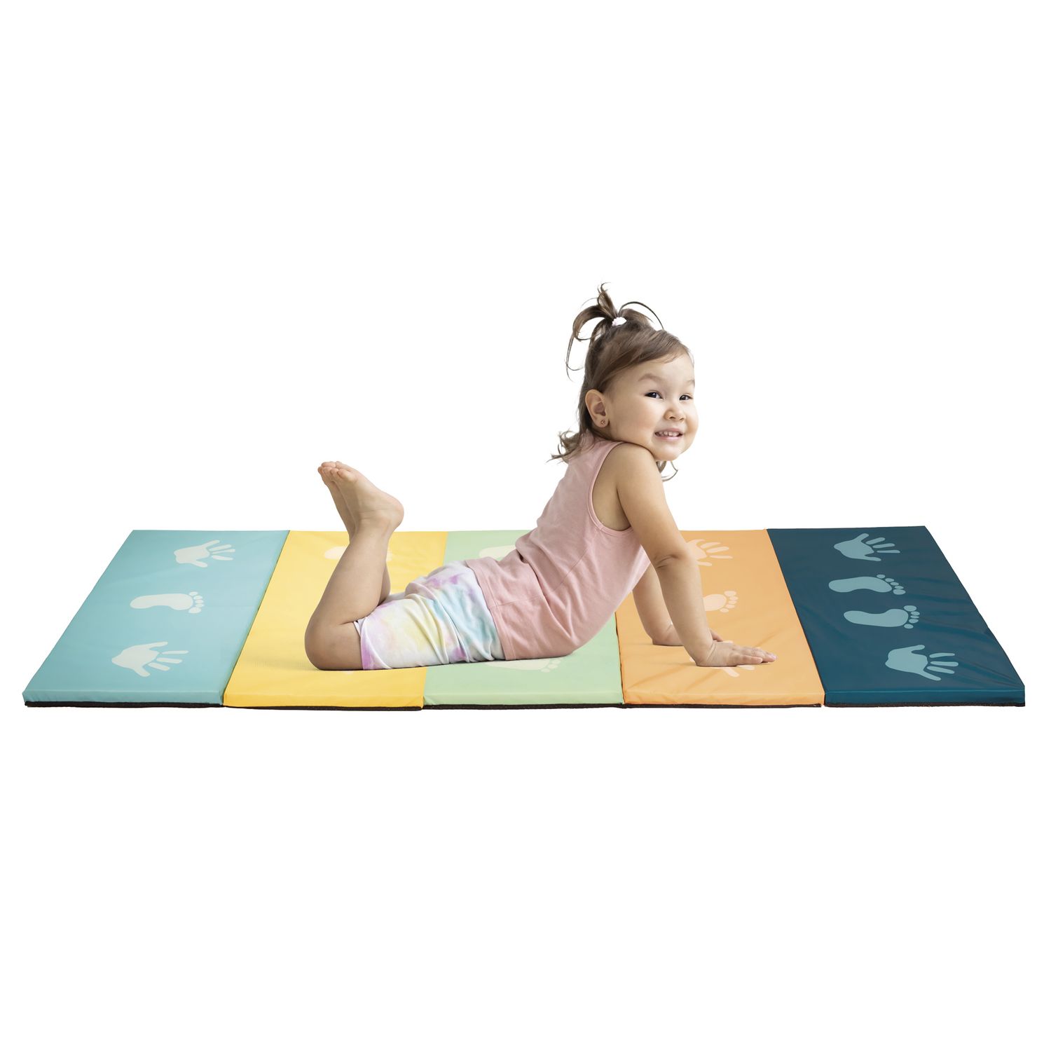 Materassino ginnastica active play con disegni mani piedi - 177x72x2,5cm pieghevole trasportabile - SUN&SPORT
