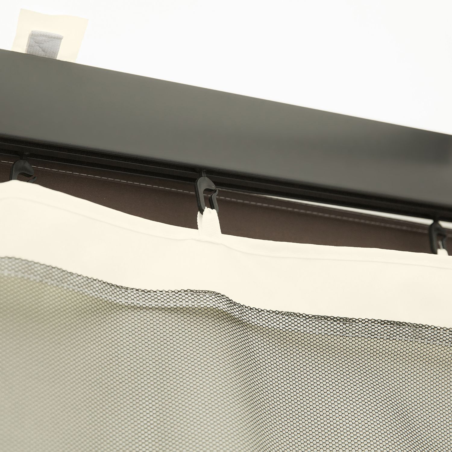 Zanzariera per gazebo tende di ricambio universale con cerniere, 352x207cm - nero e beige - 