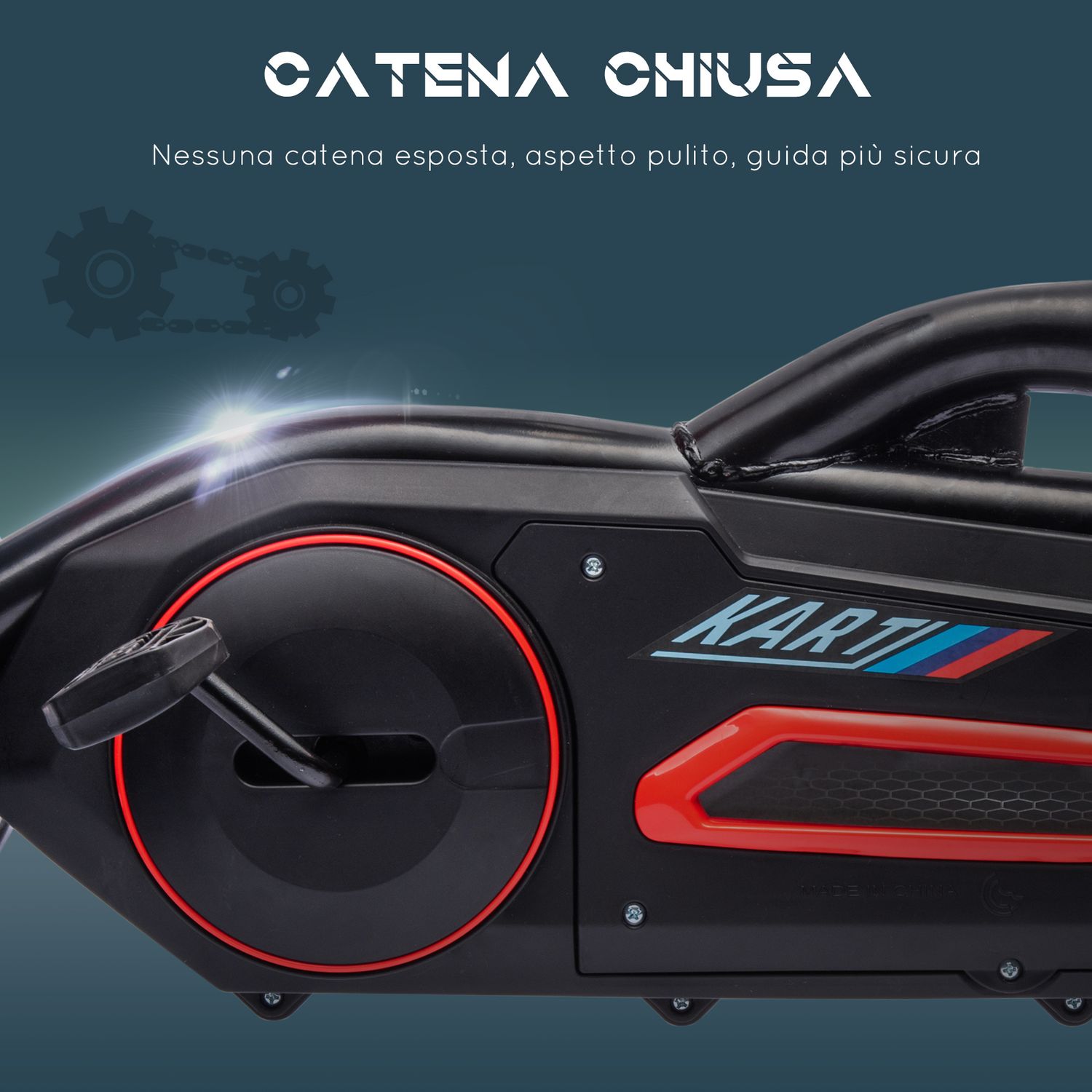 Go kart a pedali per bambini 3-8 anni con sedile regolabile e ruote in eva, 100x58x58.5 cm, rosso nero - 