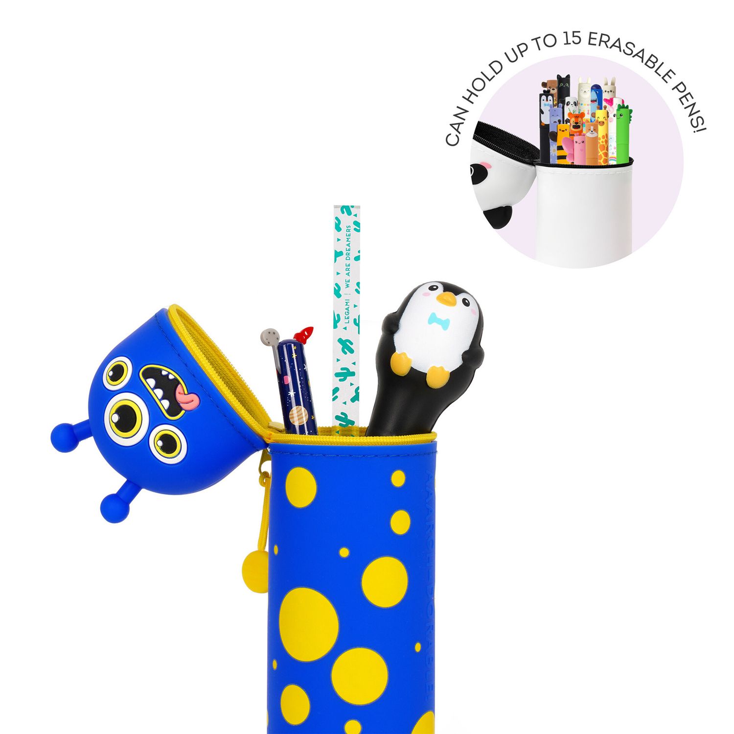 Kawaii - 2-in-1 silicone pencil case - monster- extraordinary stationery - LEGAMI