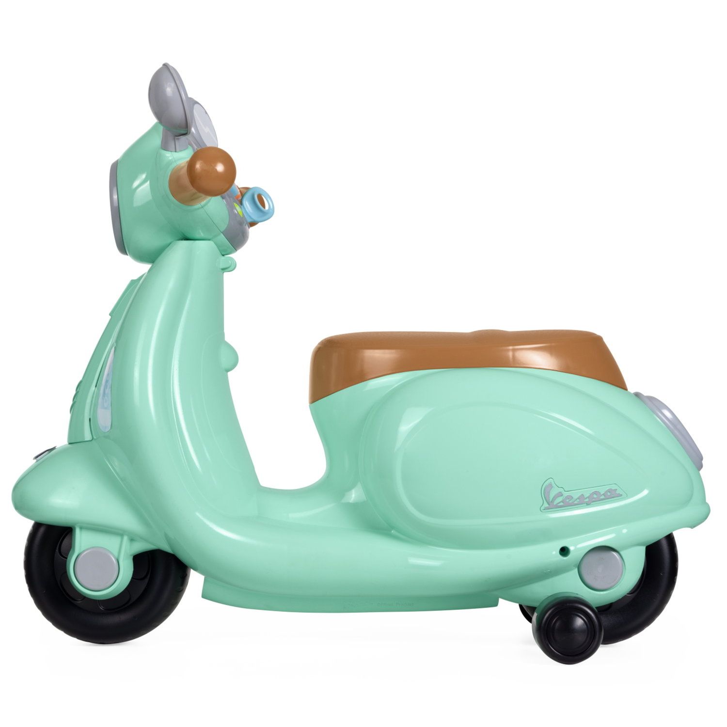 Chicco vespa primavera cavalcabile - moto giocattolo con luci, suoni, ruote rimovibili, max 25 kg - per bambini 1-3 anni, verde acqua - Chicco