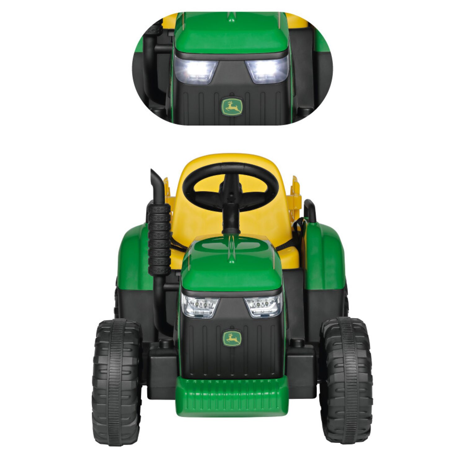 John deere farm power trattore elettrico 12v con rimorchio e radiocomando - JOHN DEERE, Peg Perego