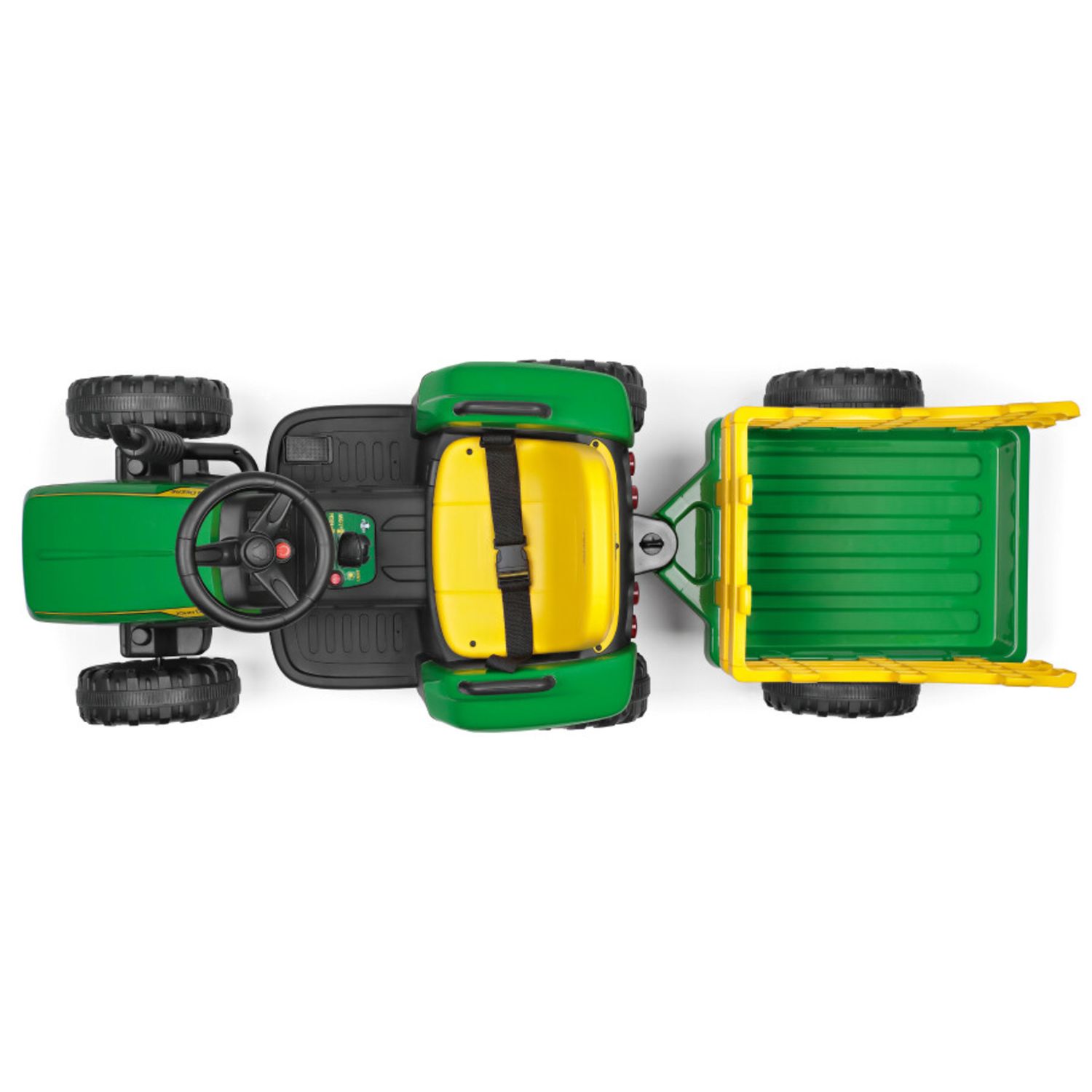 John deere farm power trattore elettrico 12v con rimorchio e radiocomando - JOHN DEERE, Peg Perego