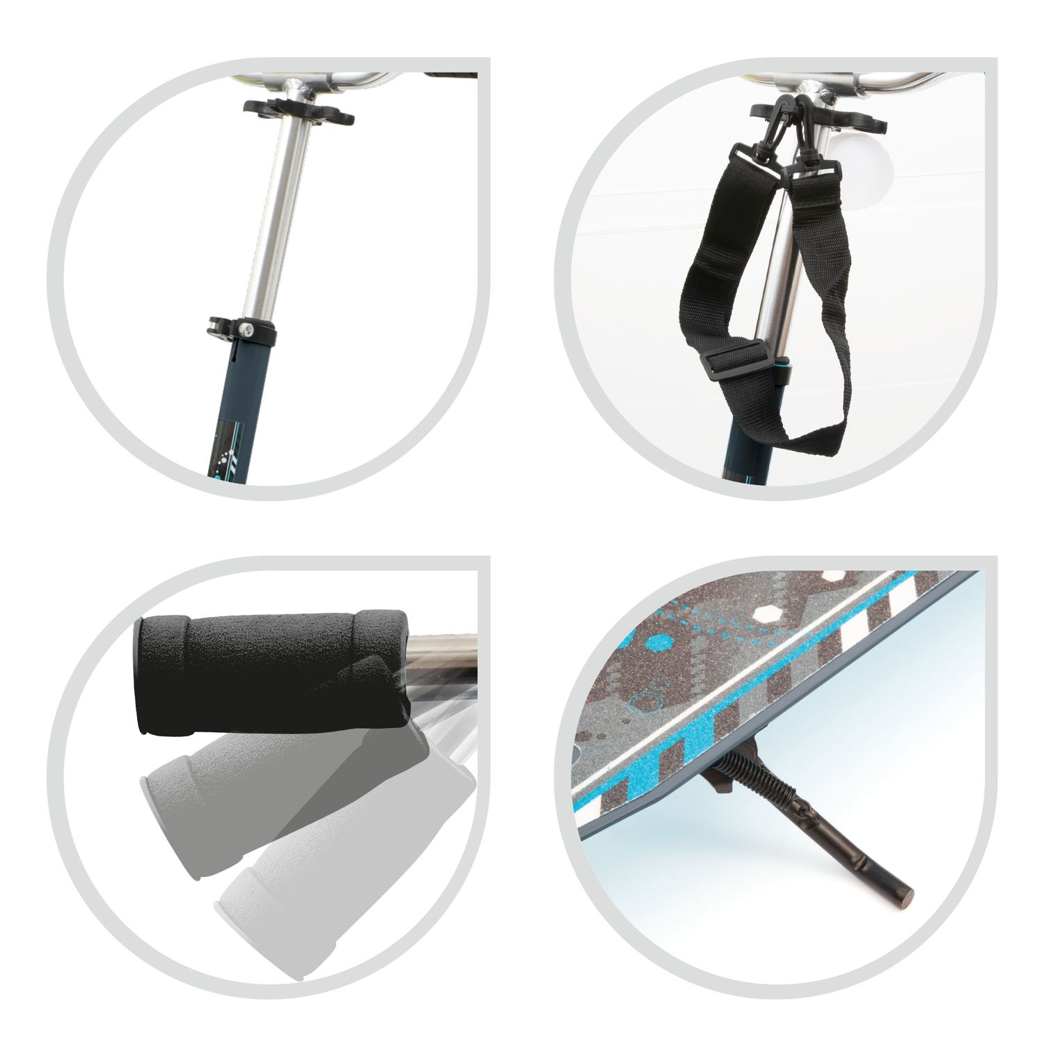 Scooter bambini ruote 200mm pieghevole manubrio regolabile freno posteriore - 100kg portata, dimensioni 90x12x90cm - SUN&SPORT