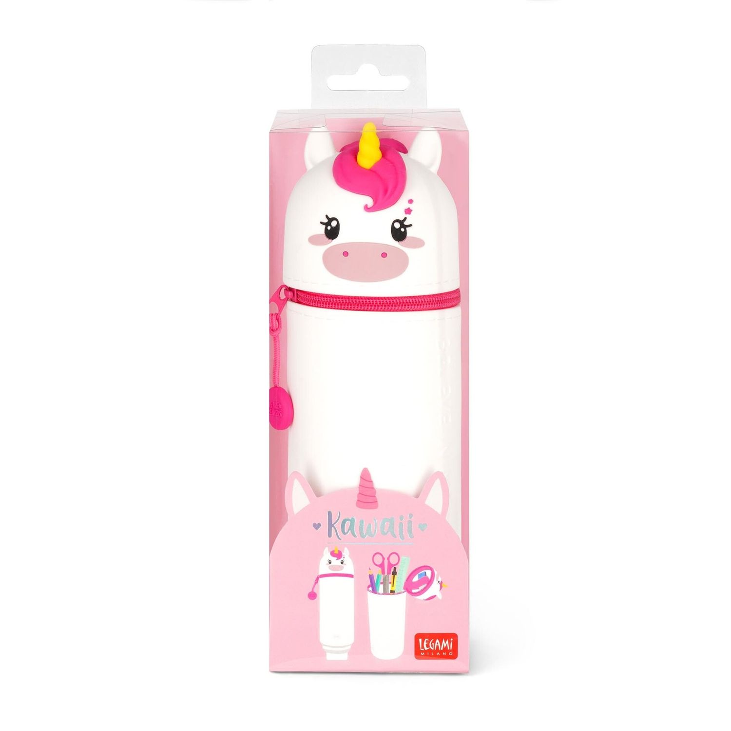 Kawaii - 2-in-1 silicone pencil case - unicorn- extraordinary stationery - LEGAMI