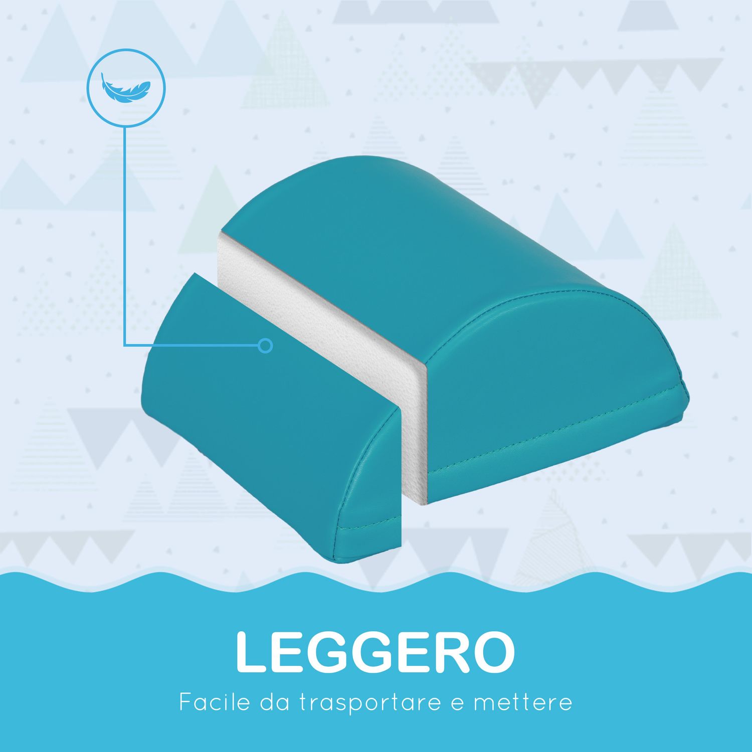 Set costruzioni morbide per bambini 1-3 anni con 11 forme in pu e epe multicolore - 