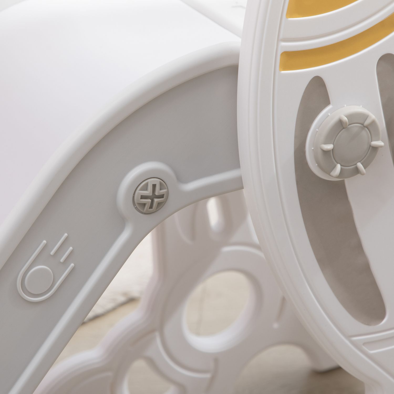 Scivolo per bambini 18-36 mesi in pe e pp a tema spaziale con scale antiscivolo, 157x46.5x80 cm, grigio e bianco - 