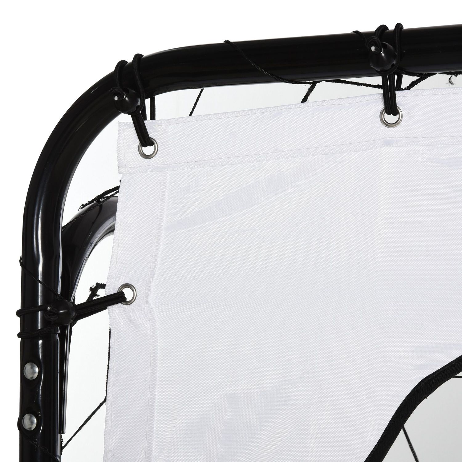 Porta da calcio per bambini e adulti con rete in pe, in metallo e oxford, bianco e nero, 240x88x171.5cm - 