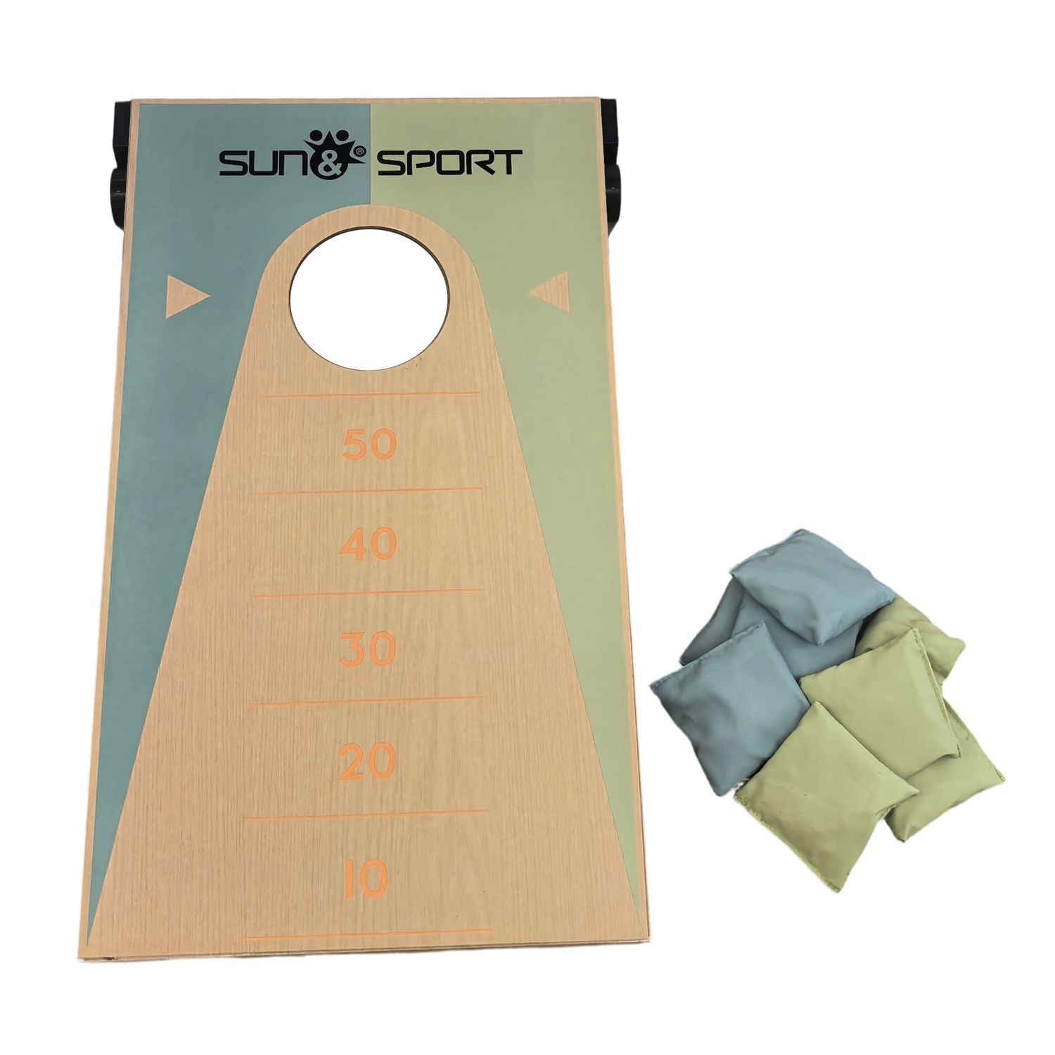 Toss game 2in1 legno double face con sacchetti - gioco lancio punti + tris, per interni esterni - SUN&SPORT