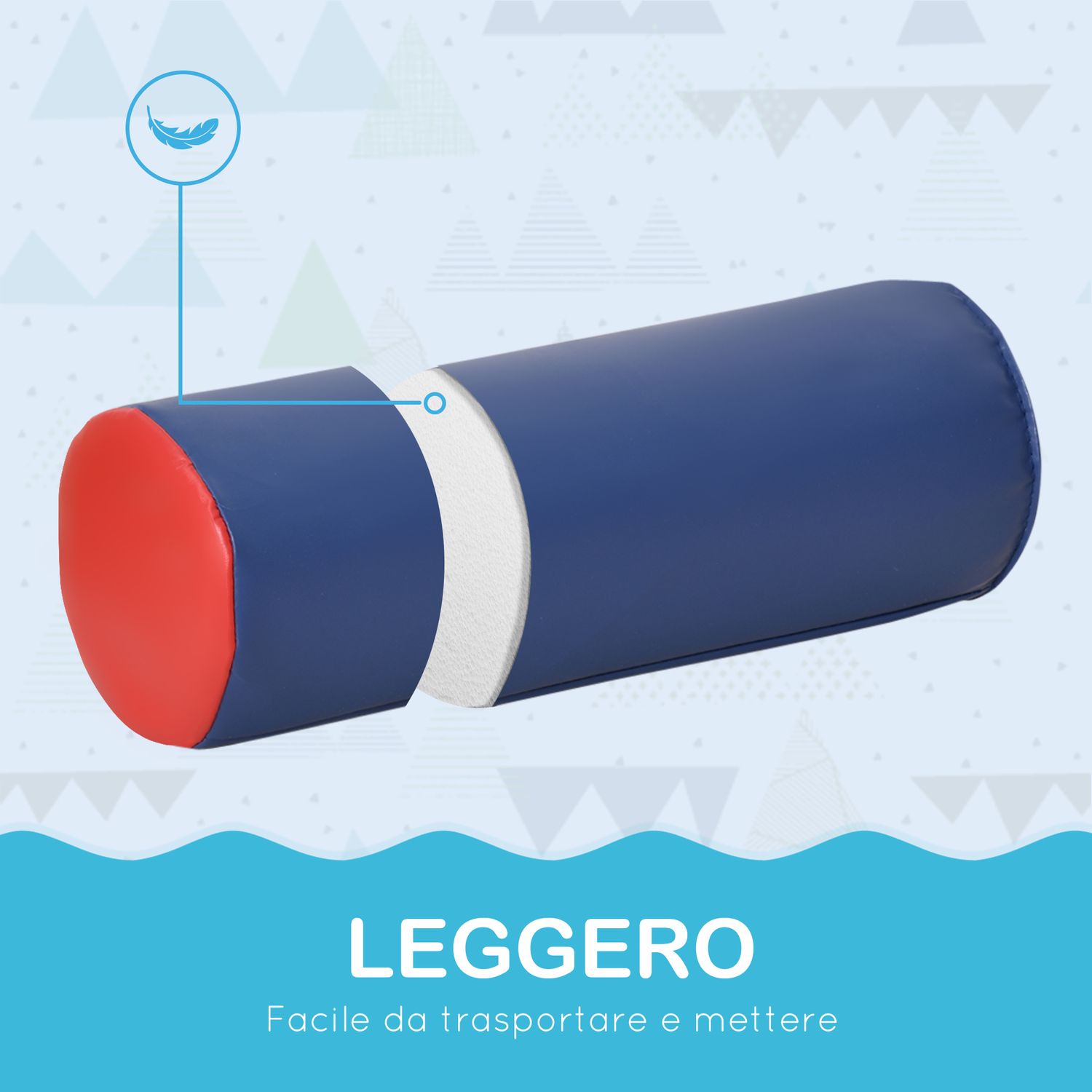 Set 7 blocchi di costruzioni morbide per bambini da 1-3 anni per casa e scuola, multicolore - 