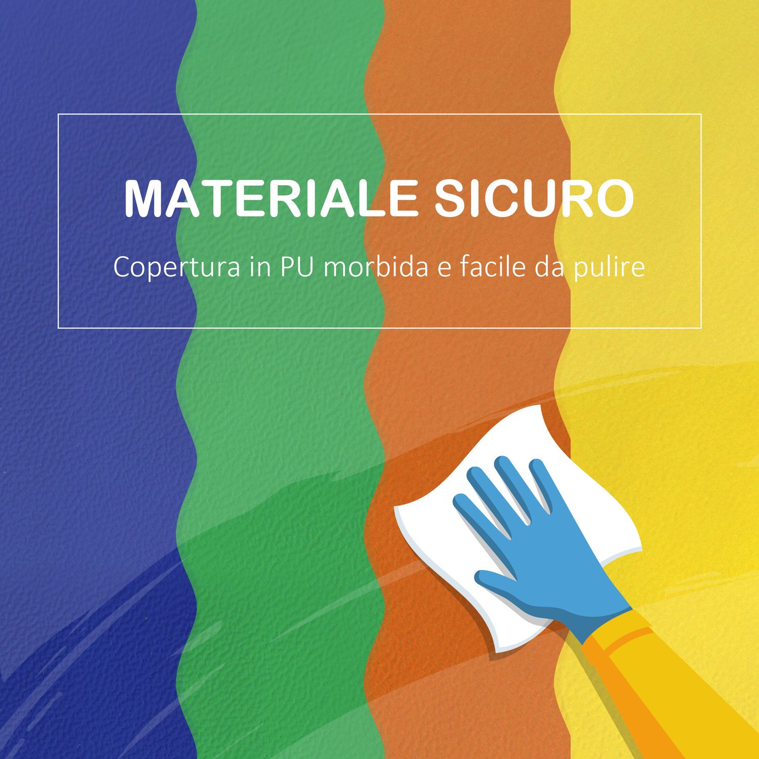 Set 7 blocchi di costruzioni morbide per bambini da 1-3 anni per casa e scuola, multicolore - 