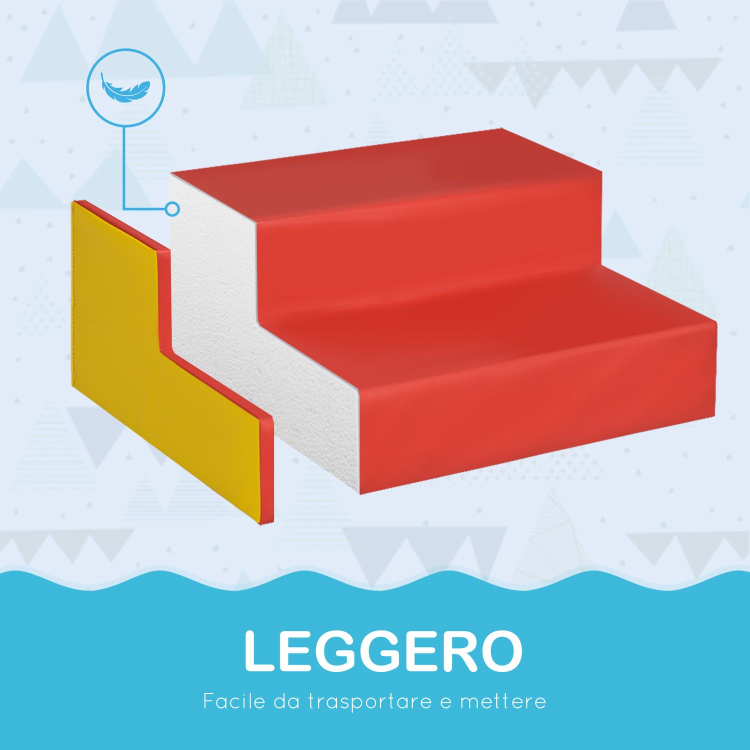 Set costruzioni morbide per bambini 1-3 anni da 6 pezzi in pu ed epe multicolore - 