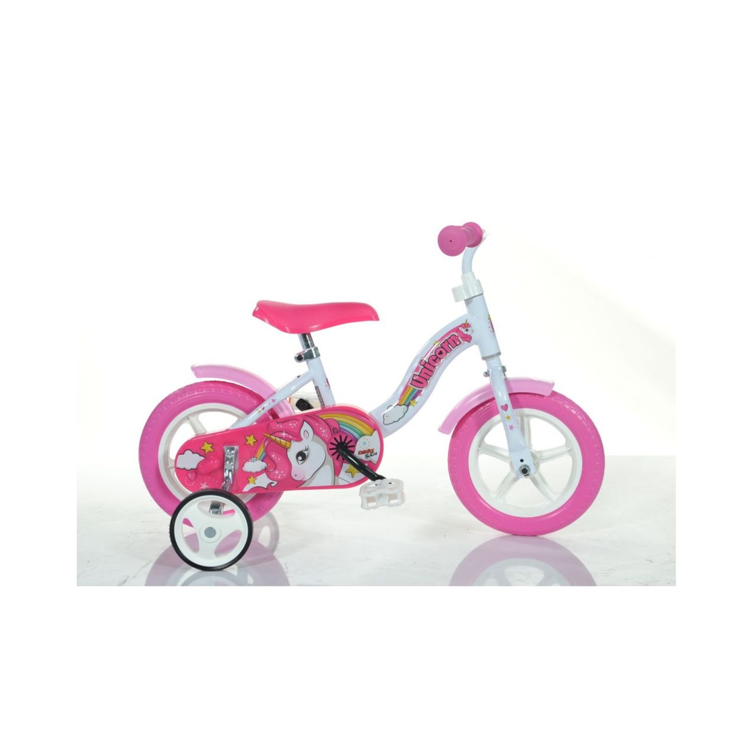 Bici unicorno 10" bambina 3-4 anni dino bikes made italy stabilizzatori sicura - DINO BIKES