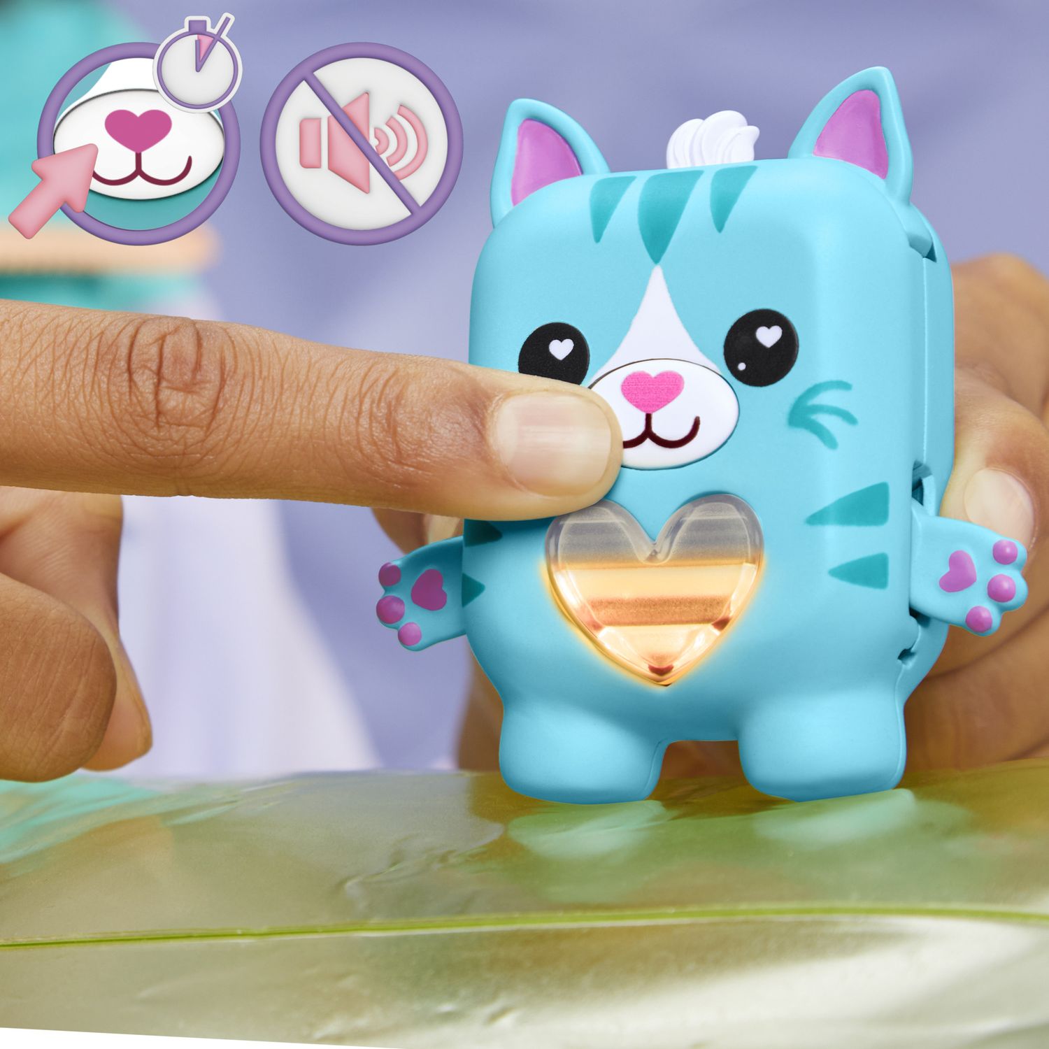 Hasbro nano-mals, pawtricia la gattina blu - portachiavi interattivo - HASBRO GAMING