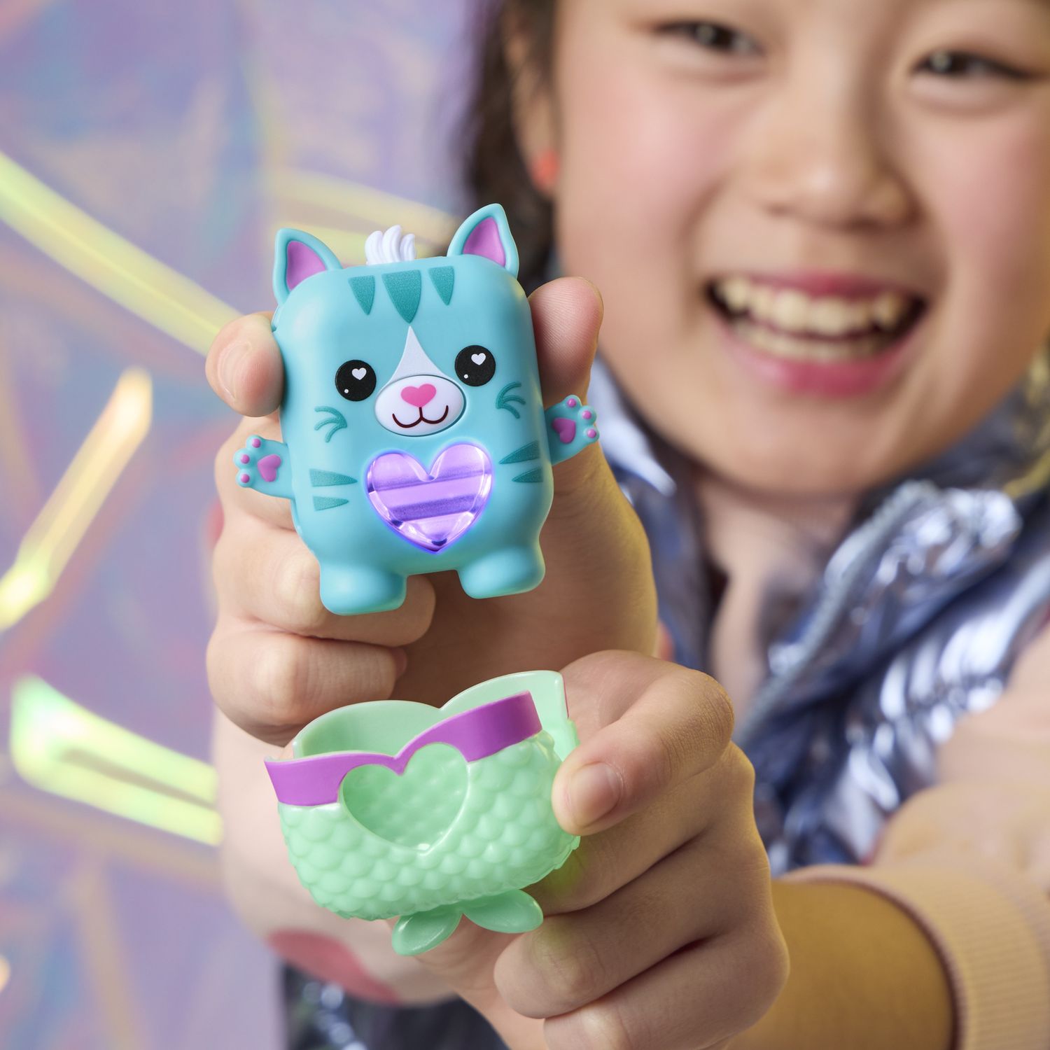 Hasbro nano-mals, pawtricia la gattina blu - portachiavi interattivo - HASBRO GAMING