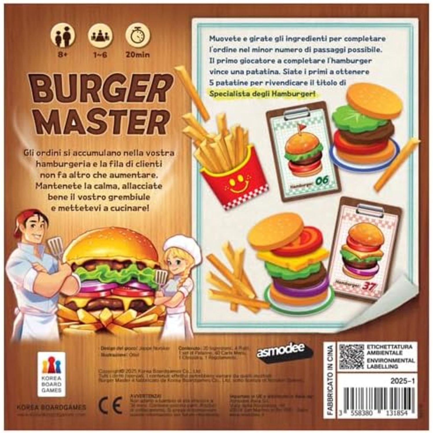 Burger master asmodee - 2-6 giocatori 8+ anni - ASMODEE