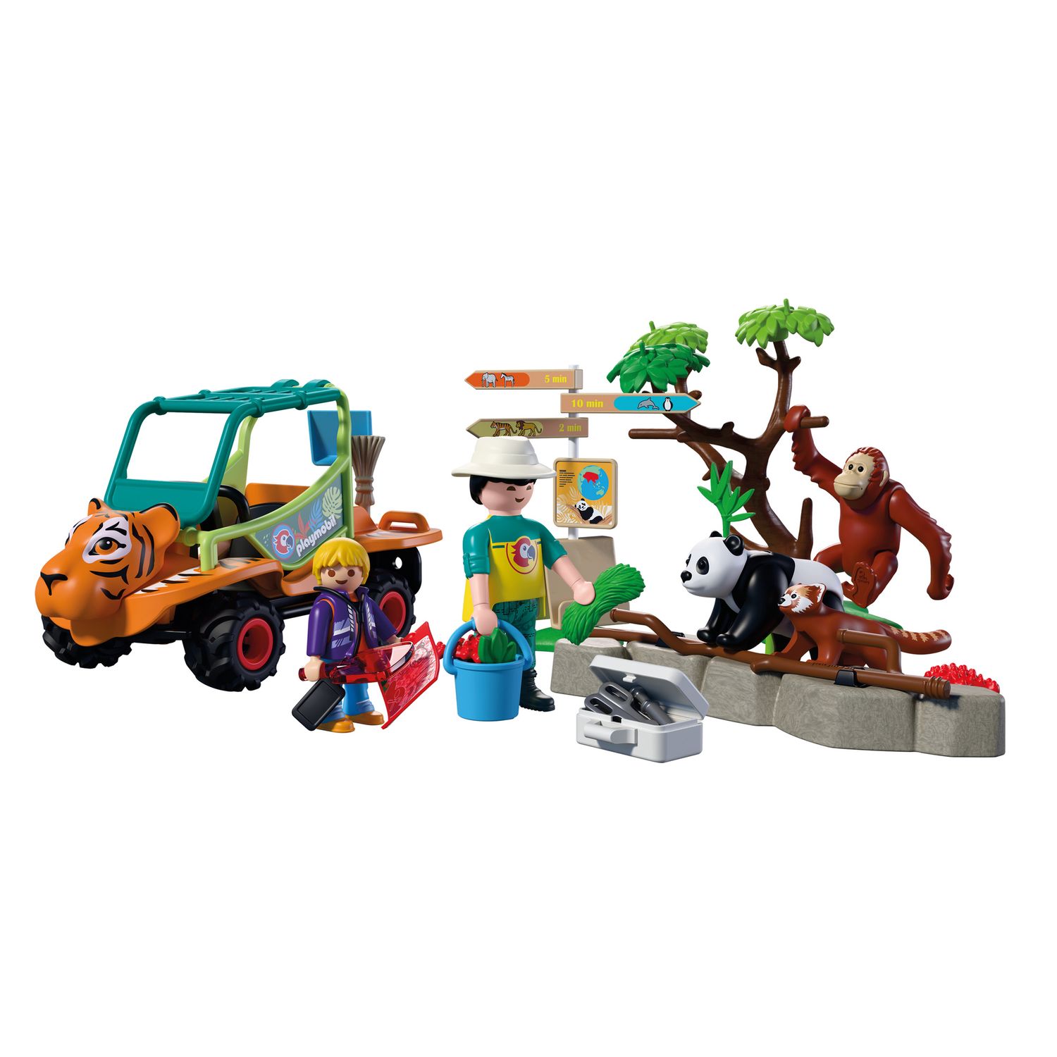 Playmobil 72072 zoo: guardiano di zoo con veicolo - Playmobil