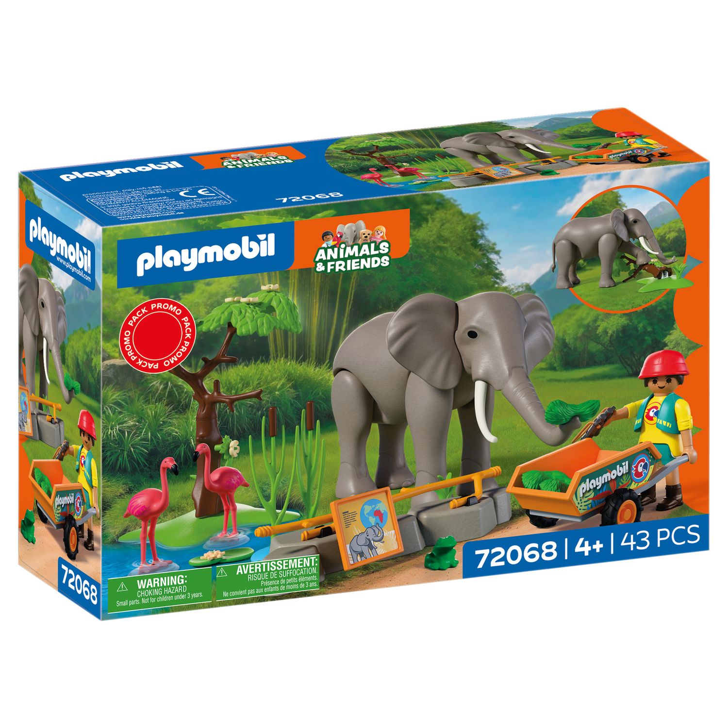 Playmobil 72068 elefante con guardiano di zoo - Playmobil