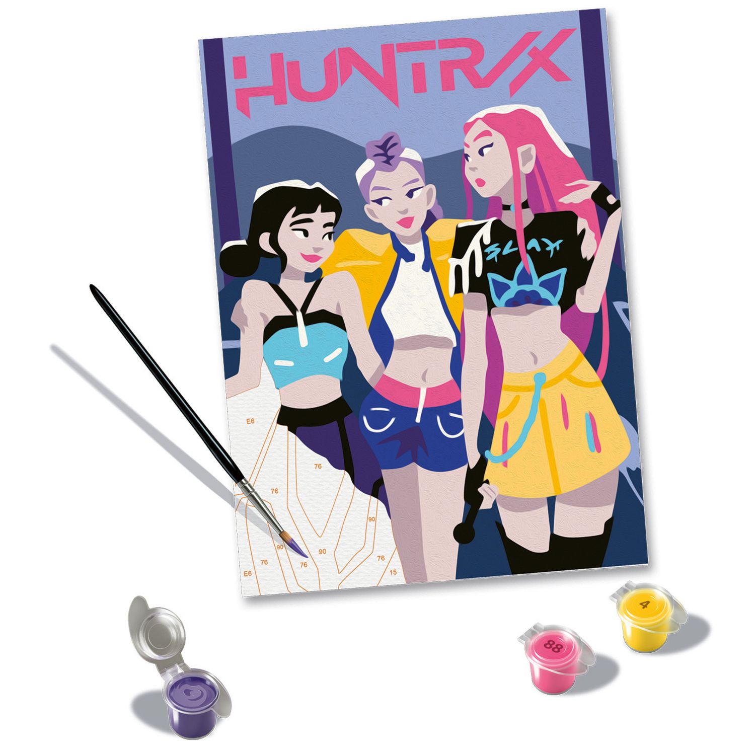 Ravensburger - creart trend d: k-pop demon hunters, dipingere con i numeri adulti e bambini 18x24cm - NETLFIX, RAVENSBURGER, K-POP DEMON HUNTERS