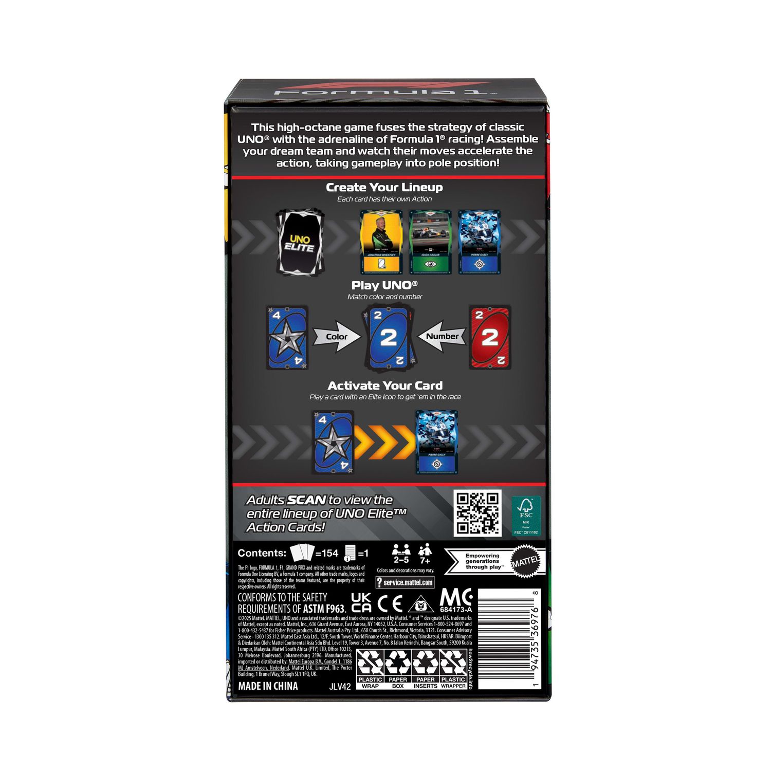 Mattel games - uno elite formula 1 - UNO