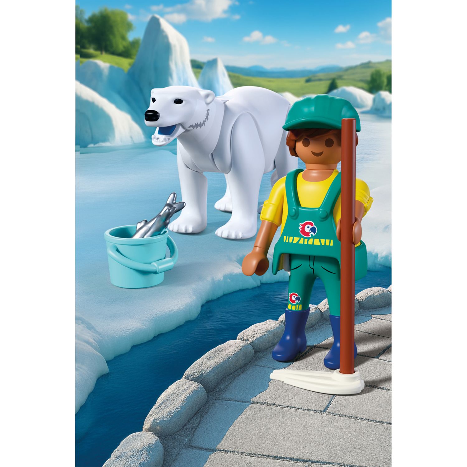Playmobil 72090 zoo: orso polare e guardiano di zoo - Playmobil
