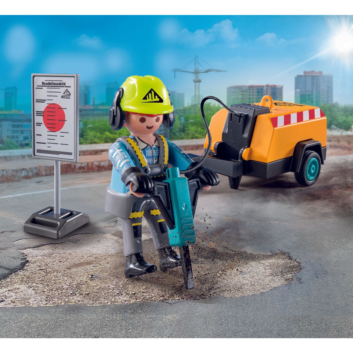Playmobil 71752 lavoratore con martello pneumatico - Playmobil
