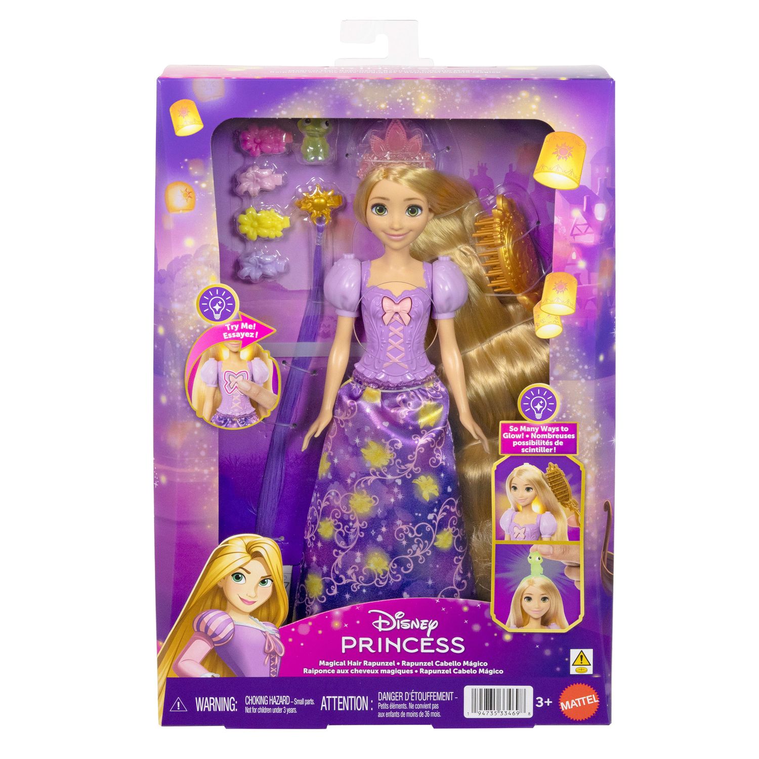 Mattel disney princess - rapunzel capelli magici - DISNEY PRINCESS, MATTEL
