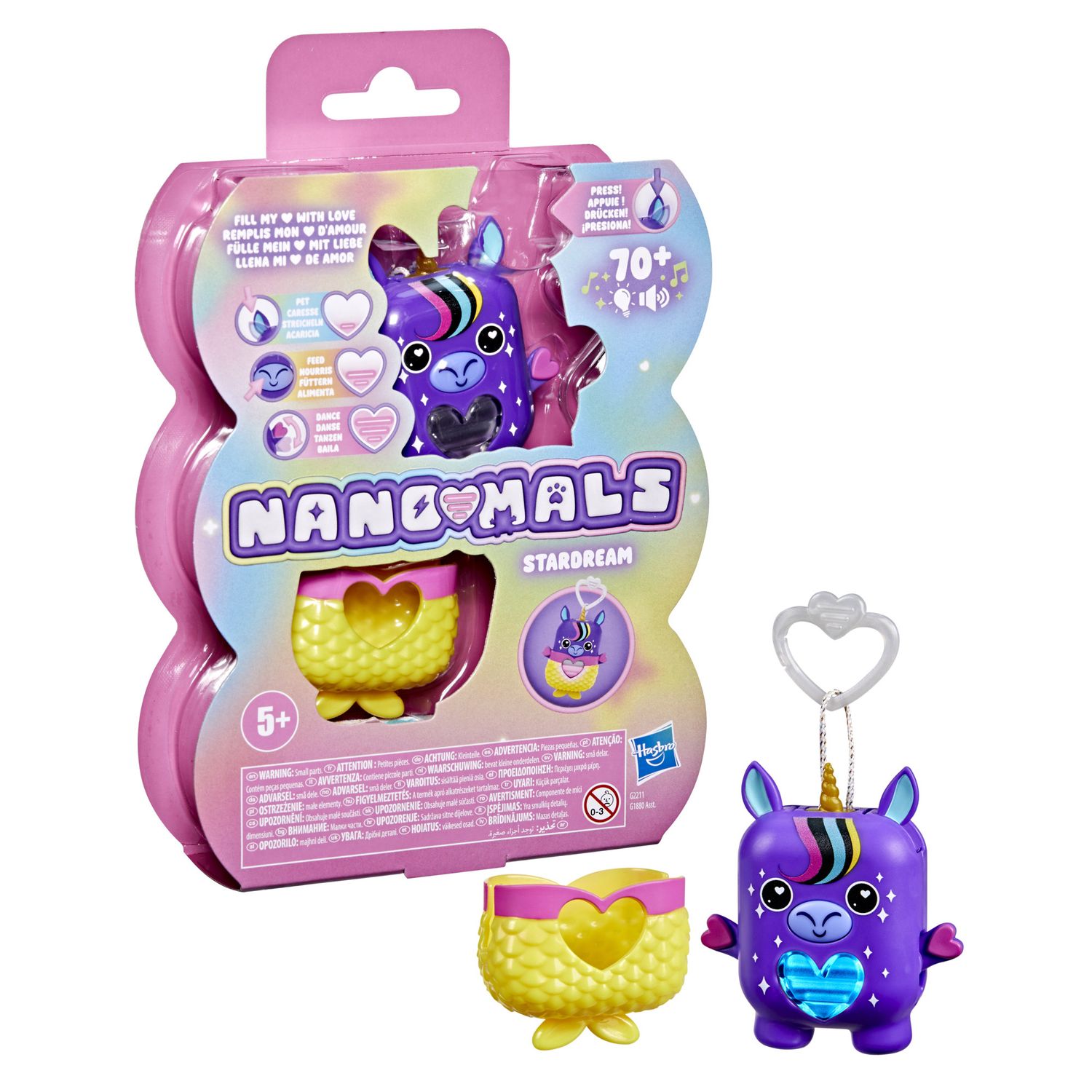 Hasbro nano-mals, stardream l'unicorno -  portachiavi interattivo - HASBRO GAMING