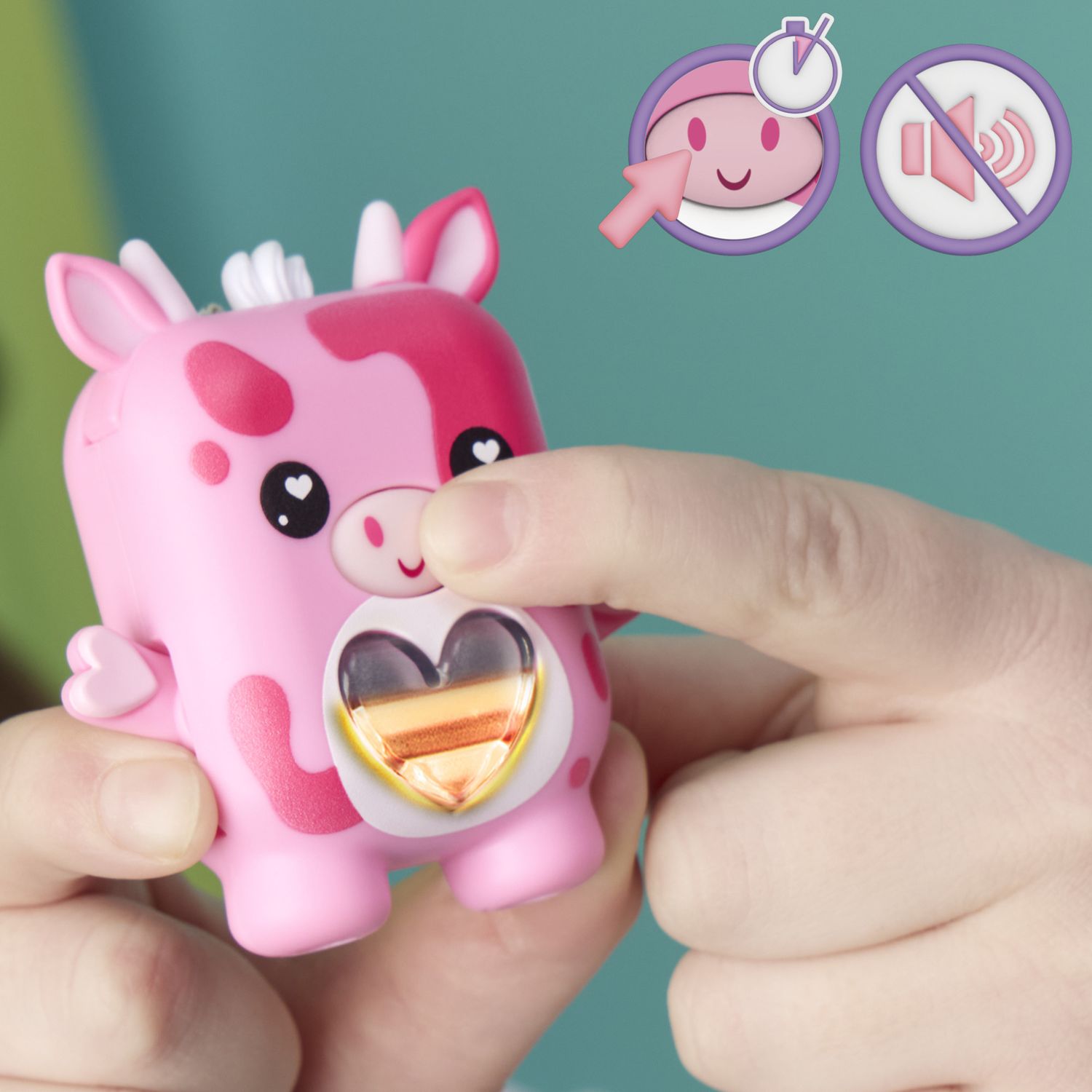 Hasbro nano-mals, mootilda la mucca rosa -  portachiavi interattivo - HASBRO GAMING