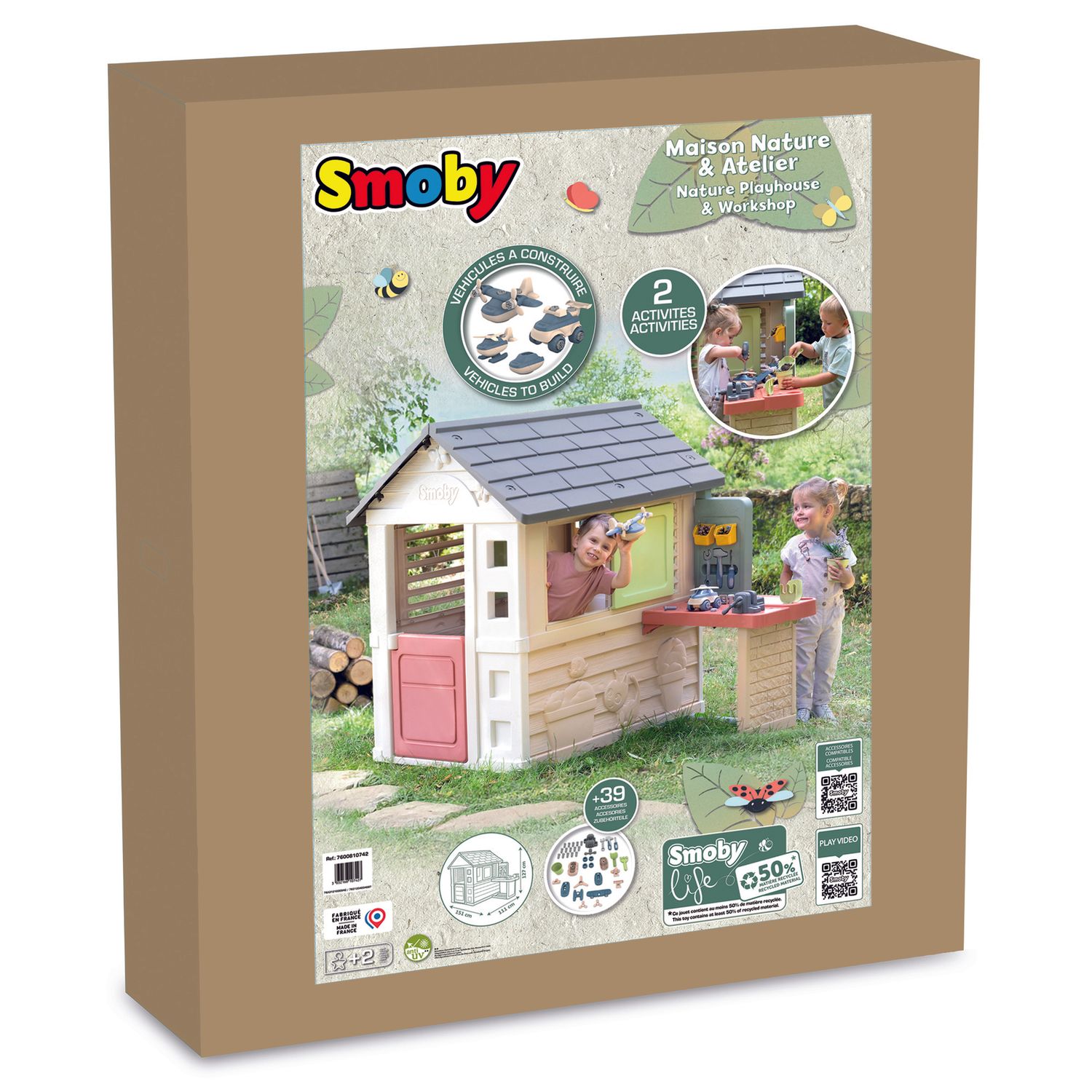 Smoby life casetta gioco con banco lavoro e 39 accessori - SMOBY