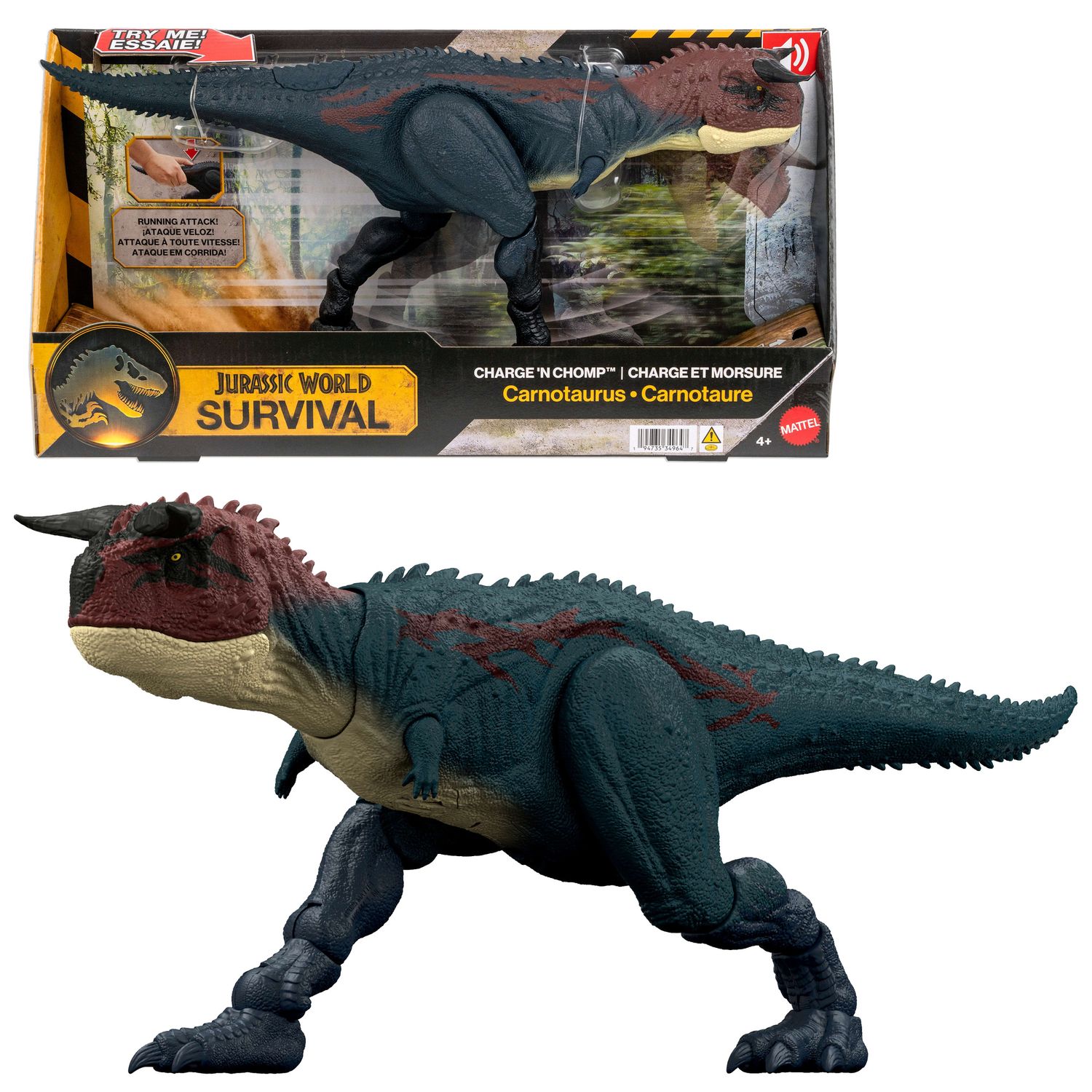 Mattel jurassic world - carnotauro carica e attacca - Jurassic World, MATTEL