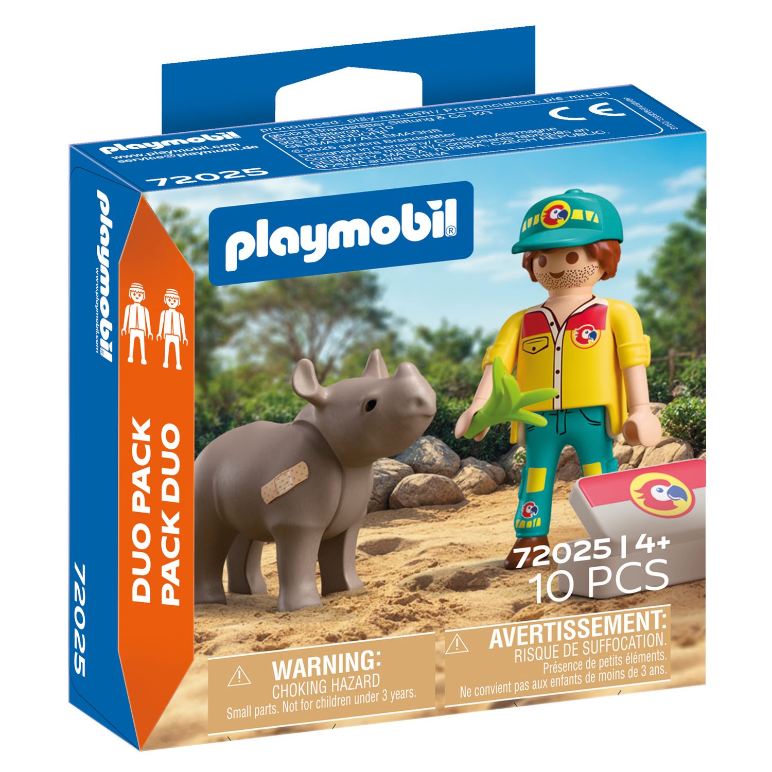 Playmobil 72025 duopack ranger con rinoceronte - Playmobil