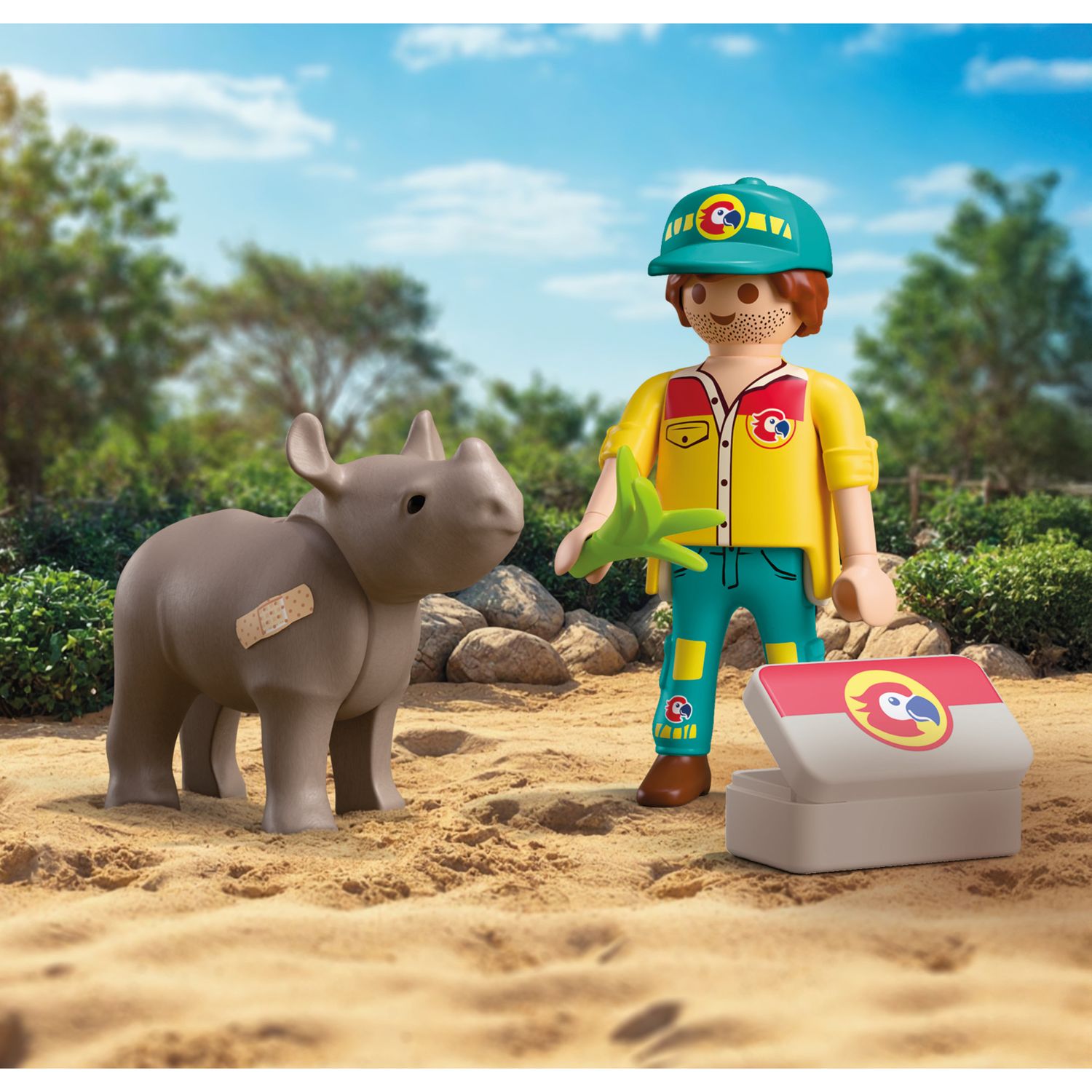 Playmobil 72025 duopack ranger con rinoceronte - Playmobil