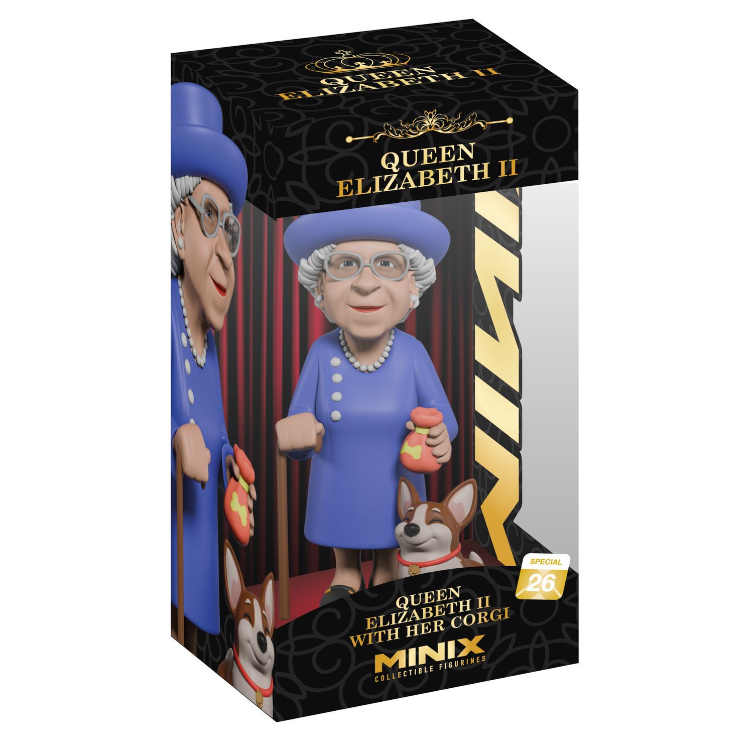 Minix collectible figurines - queen elizabeth ii con corgi - MINIX