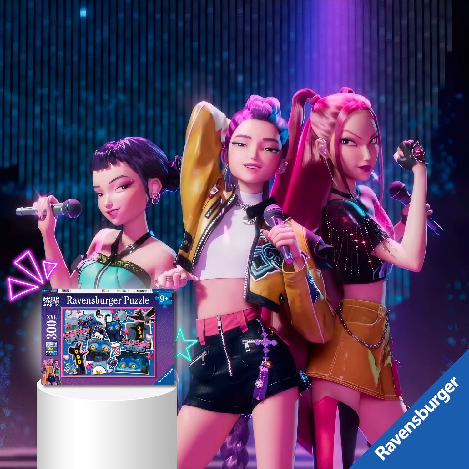 Ravensburger - k-pop demon hunters puzzle 300 pezzi xxl di 49x36cm puzzle bambini 9 anni - NETLFIX, RAVENSBURGER, K-POP DEMON HUNTERS