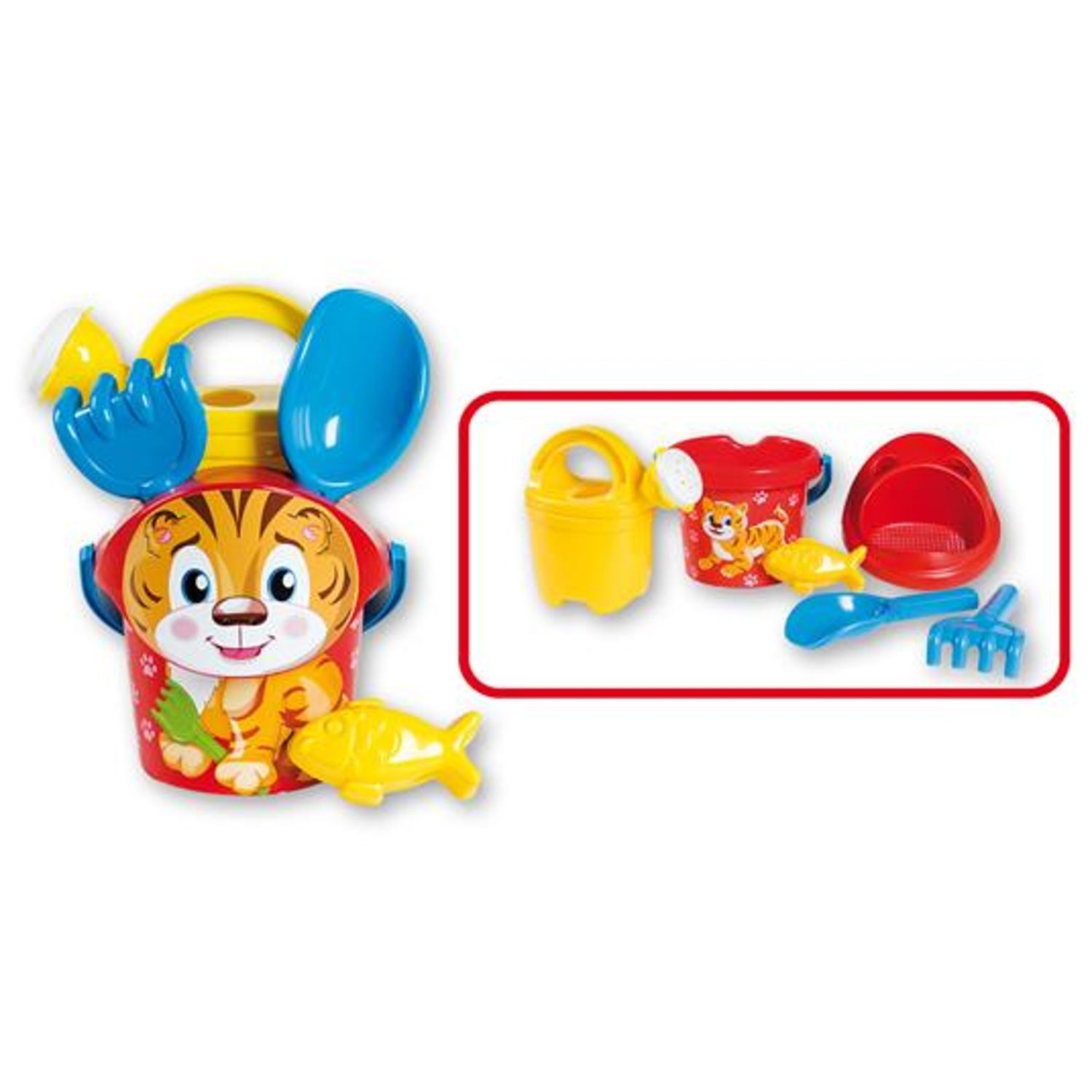 Set giocattoli da spiaggia: secchiello, rastrello, paletta, setaccio, formine e annaffiatoio - ANDRONI GIOCATTOLI