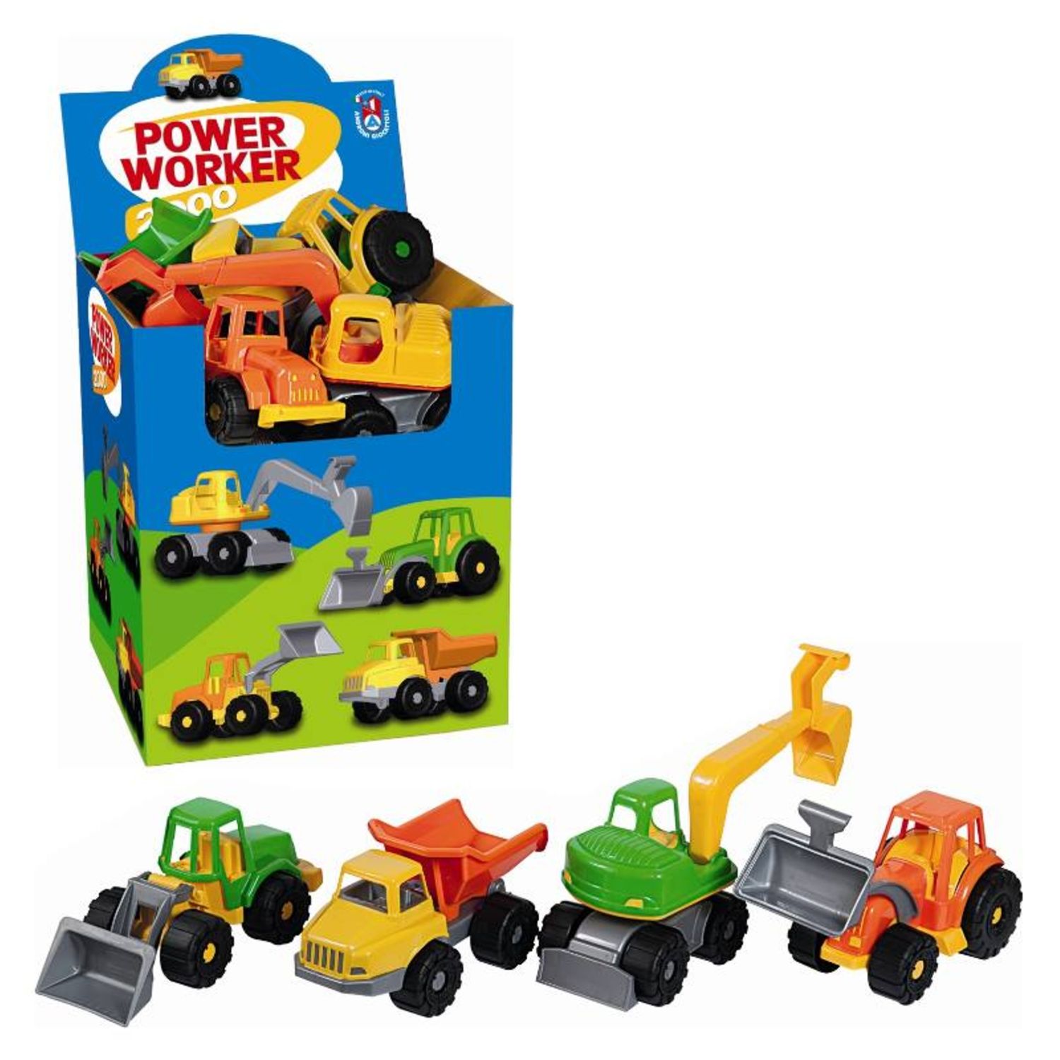 Mezzi di plastica assortiti: ruspa, trattore, betoniera e gru - confezione singola - ANDRONI GIOCATTOLI