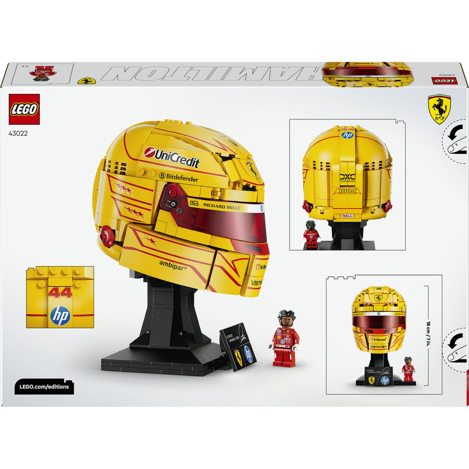Lego scuderia ferrari hp lewis hamilton helmet 43022 - Lego