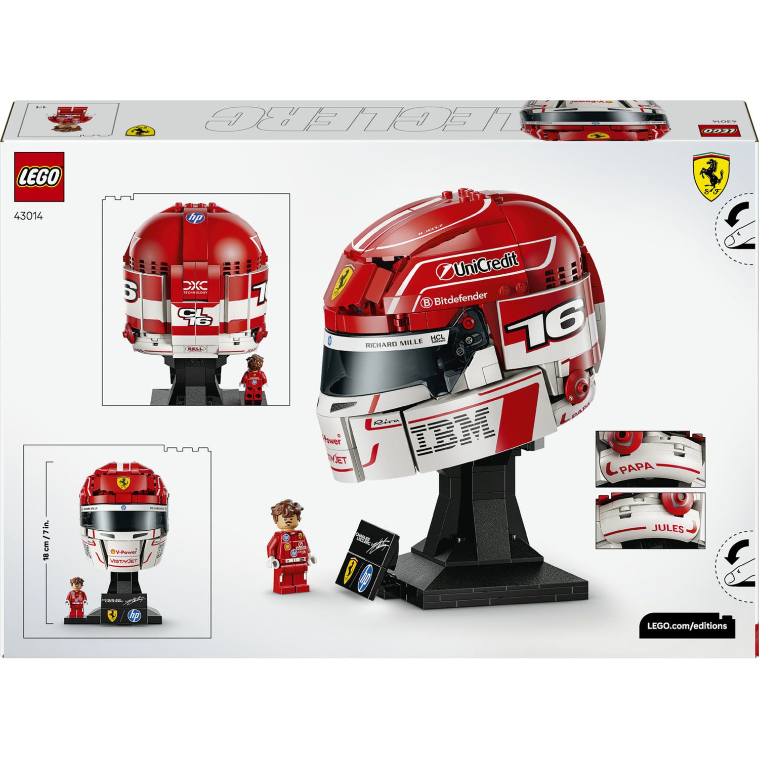 Lego scuderia ferrari hp charles leclerc helmet 43014 - Lego