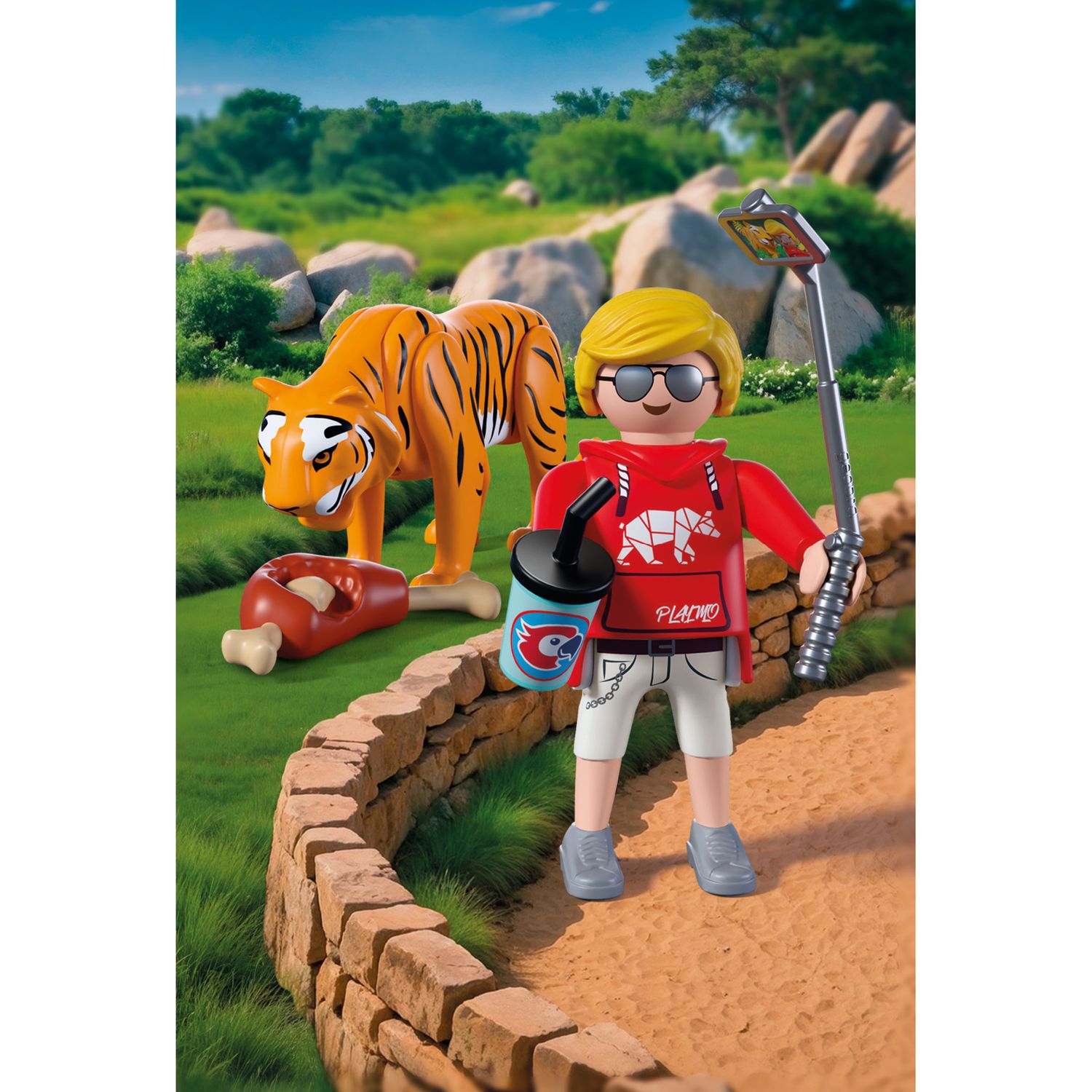 Playmobil 72089 zoo: tigre e visitatore - Playmobil