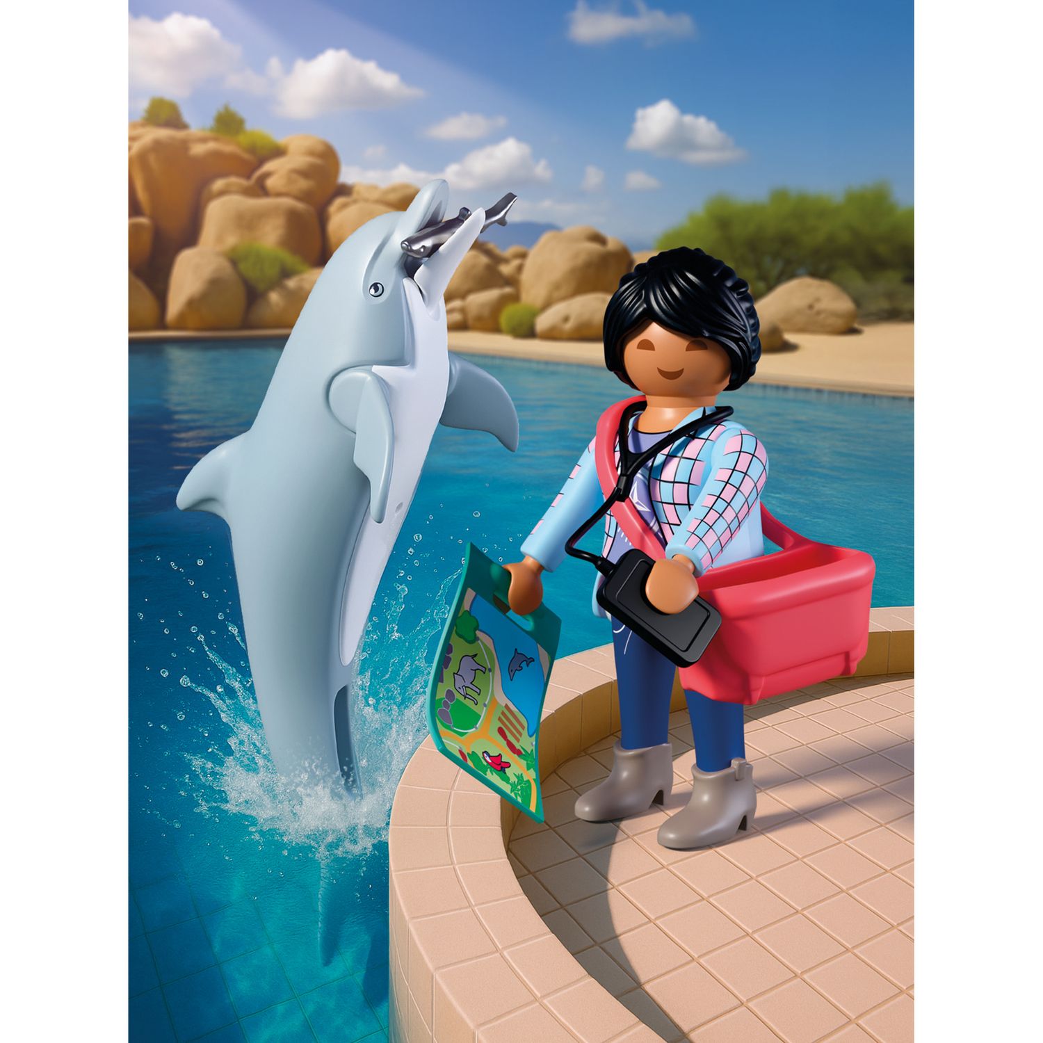 Playmobil 72091 zoo: delfino e visitatore - Playmobil