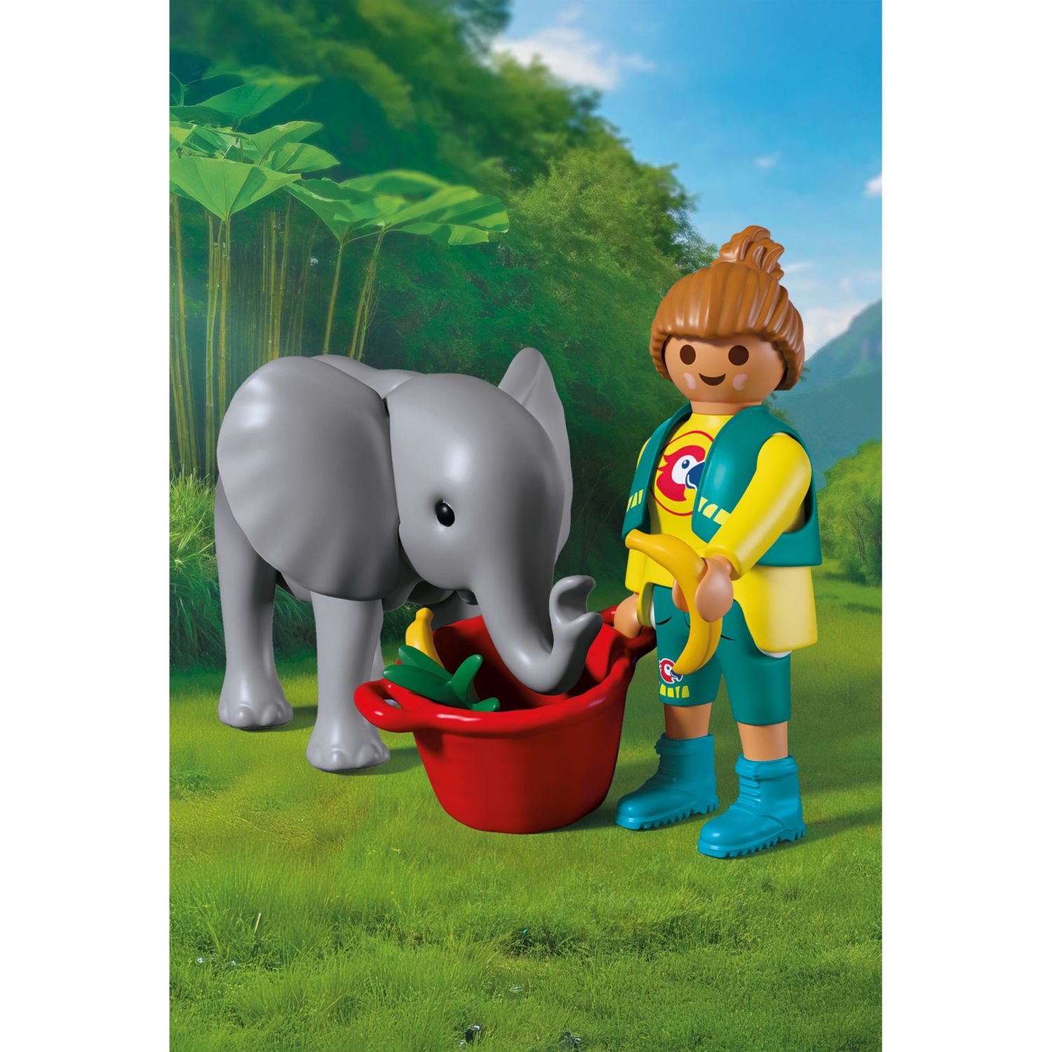 Playmobil 72092 zoo: cucciolo di elefante con custode - Playmobil